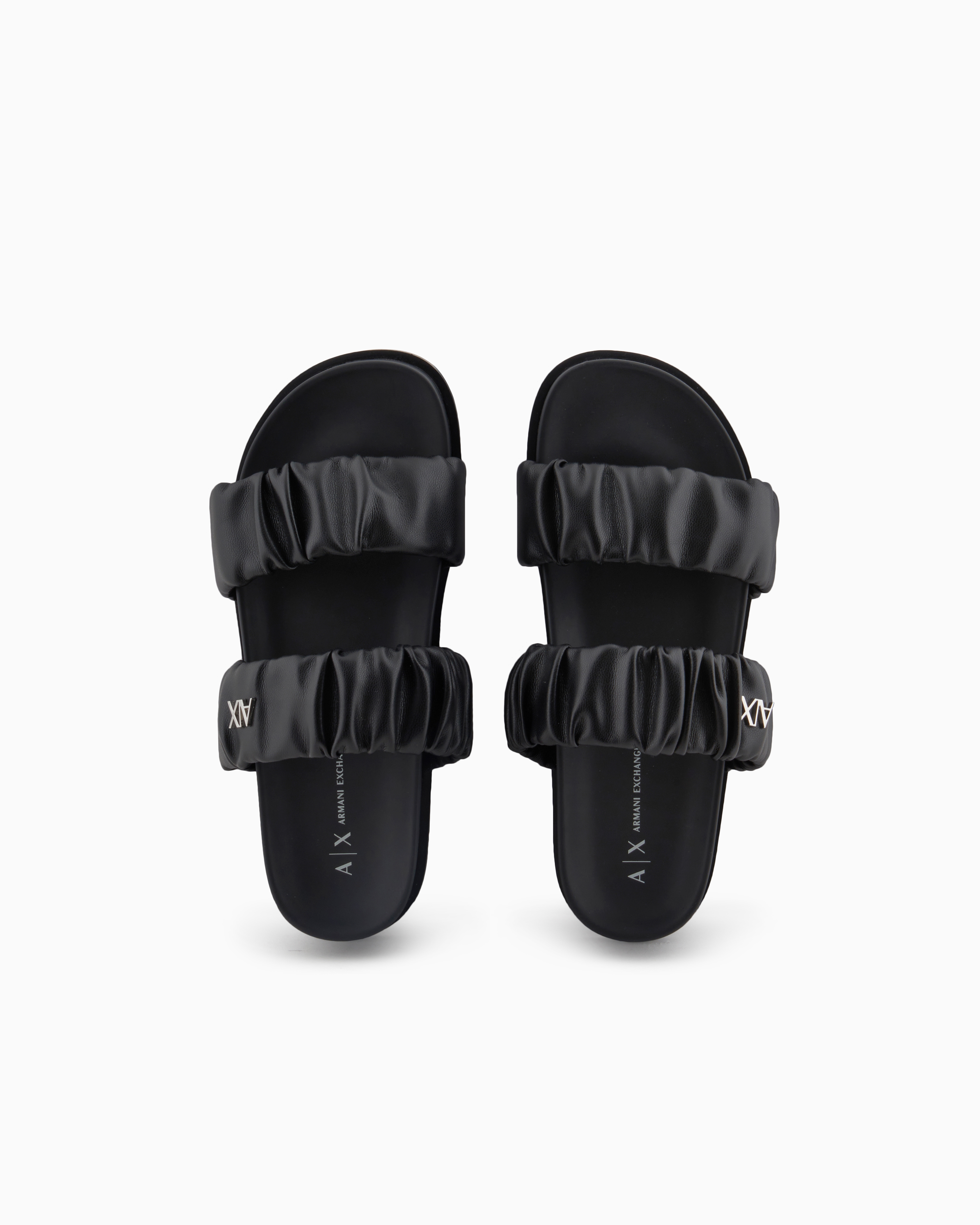 Armani Exchange Sandals In Black