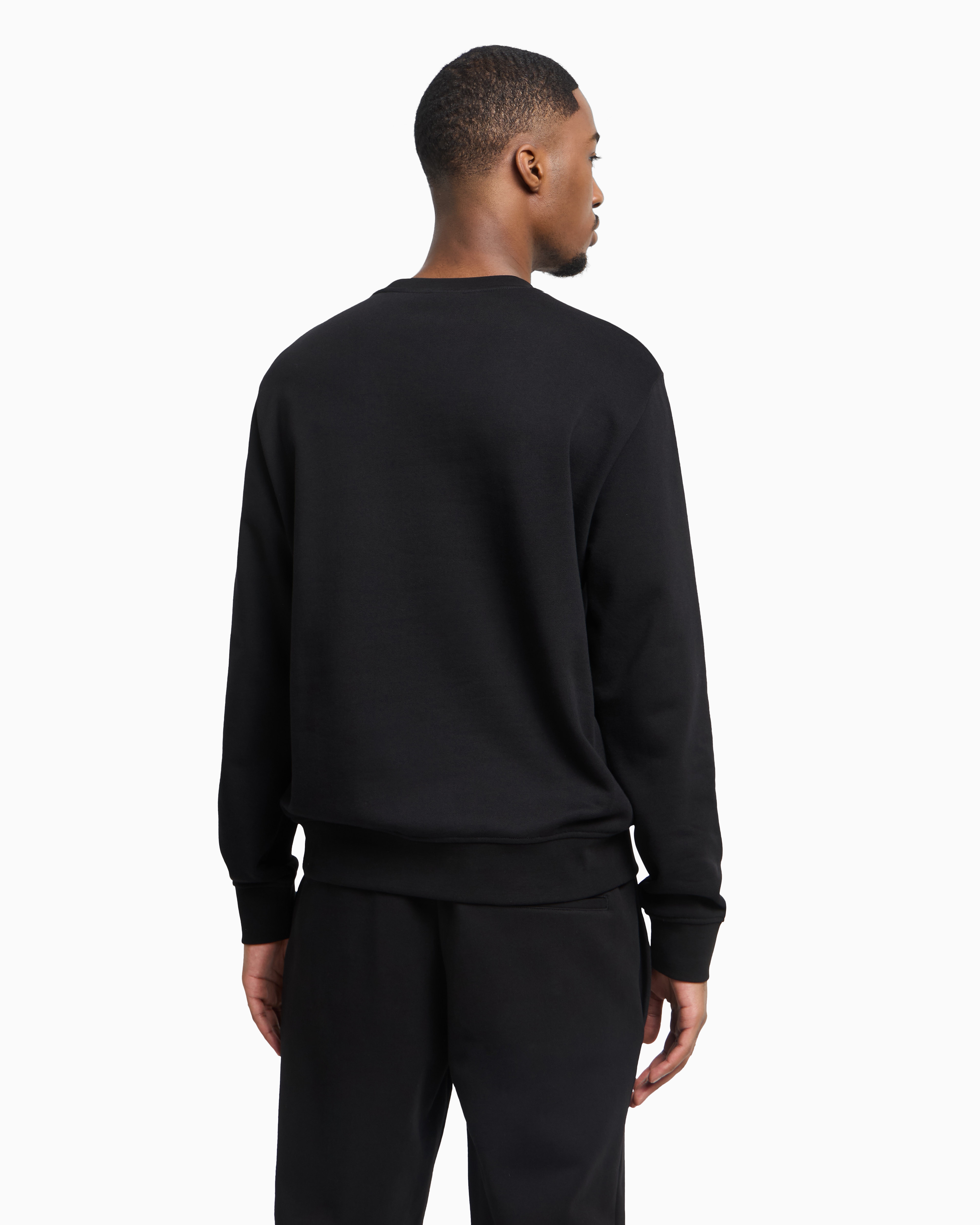 Armani Exchange - Crewneck sweatshirt with maxi print, Man, Black, Size: