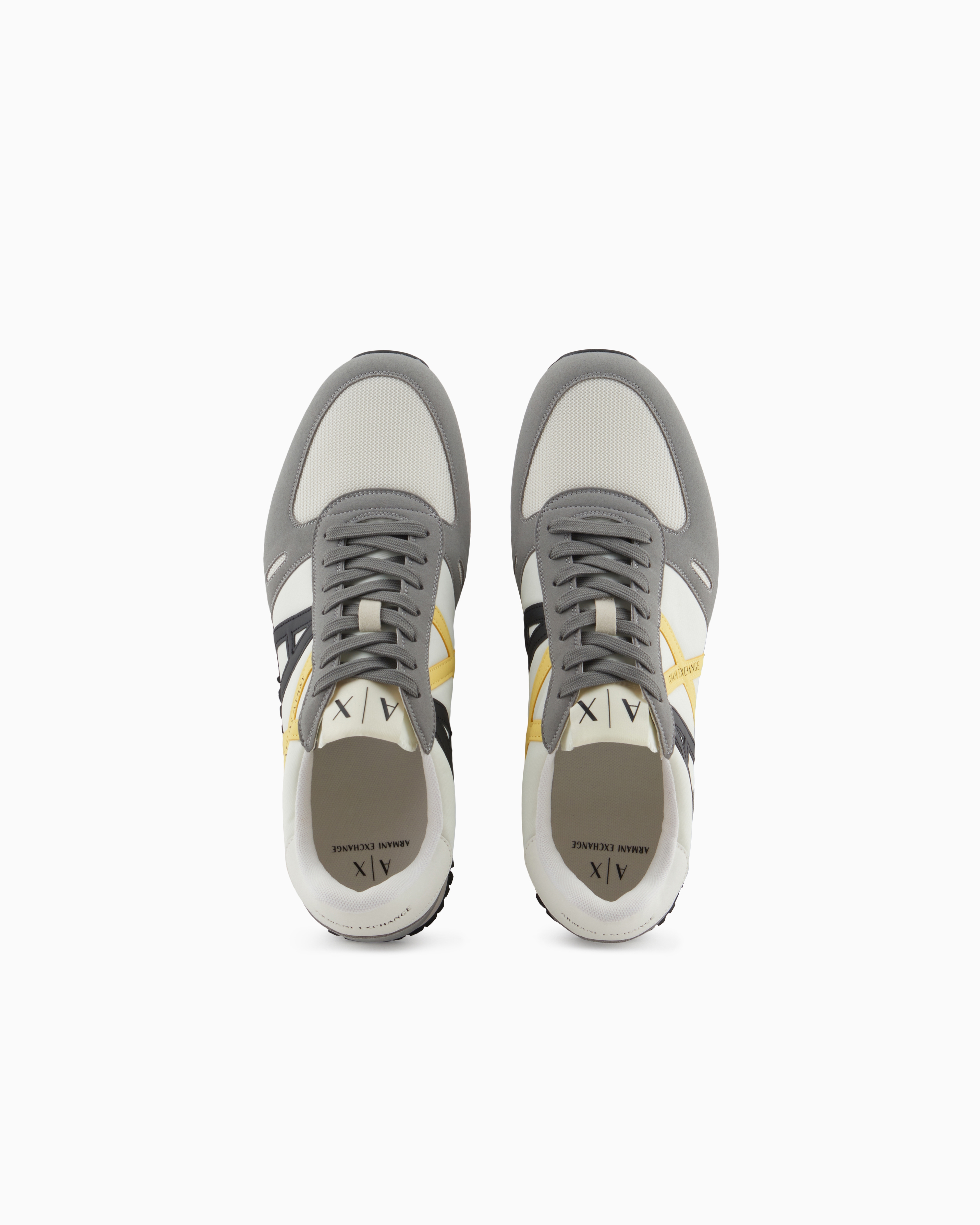 Armani Exchange Sneakers In Eco-suede, Mesh And Nylon In Grey