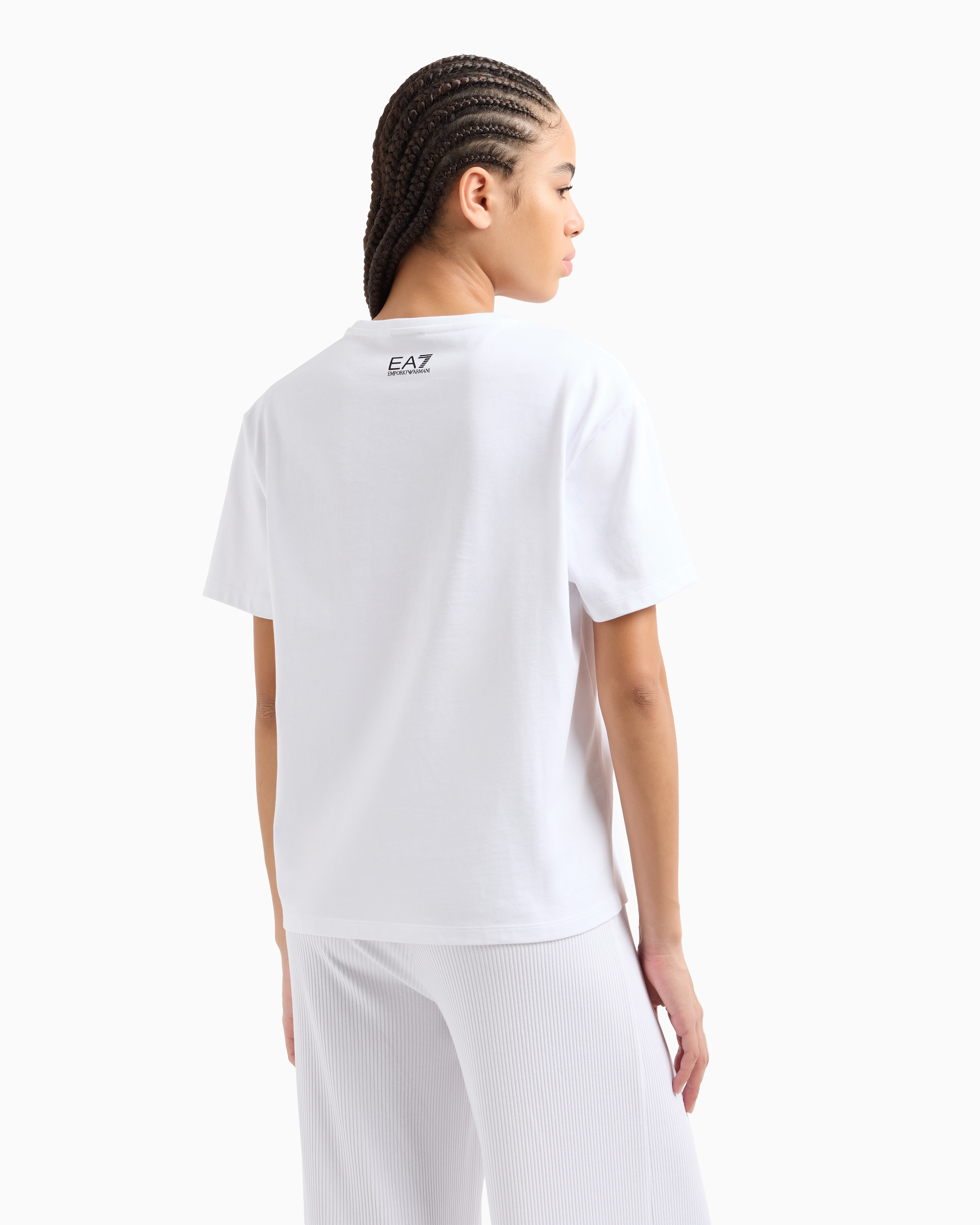 ARMANI BEACHWEAR Tシャツ EM000574-AF12349-F0065 Jersey T-shirt with devoré logo | Emporio Armani