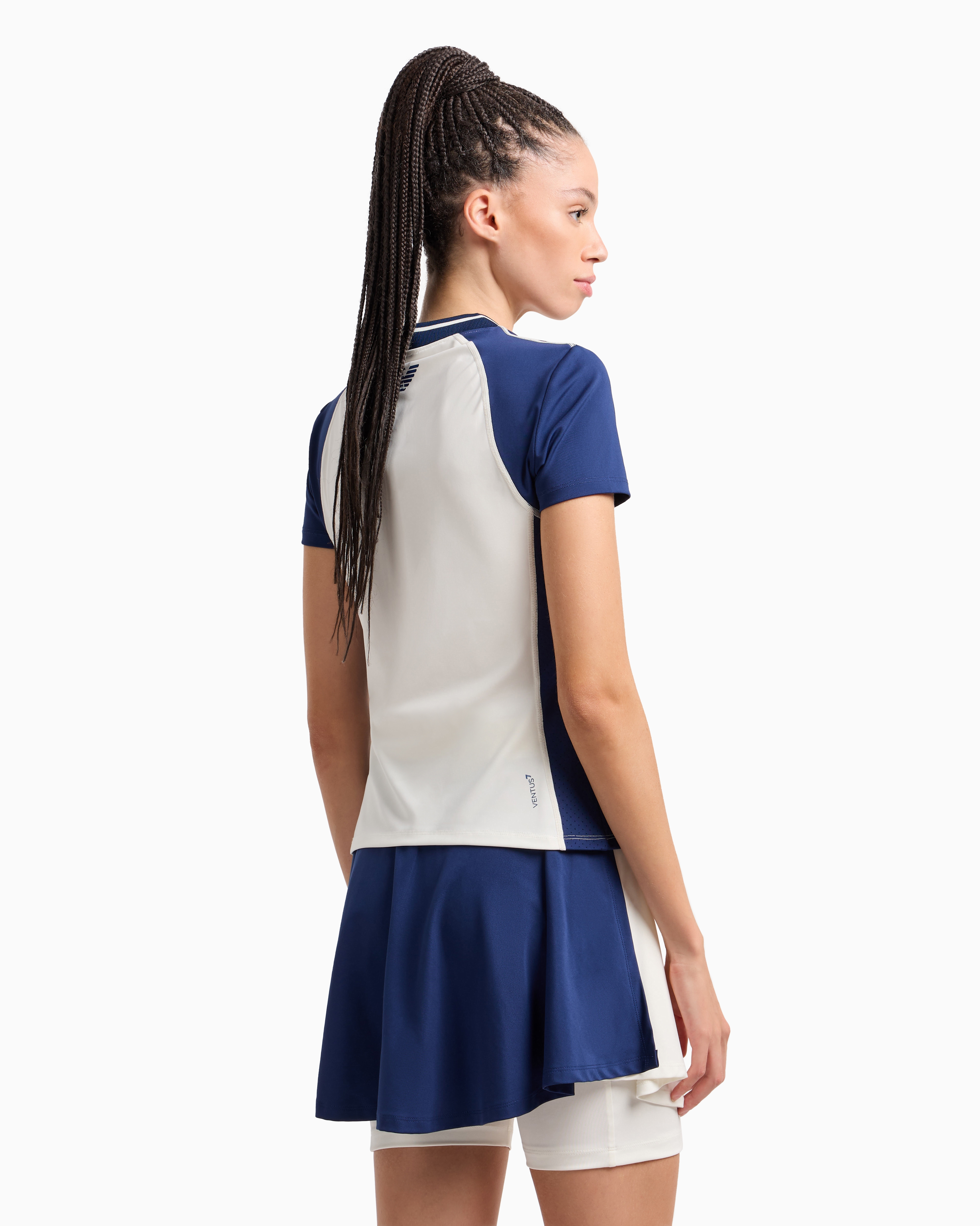 Ea7 Tennis Pro T-shirt In Ventus7 Technical Fabric In White