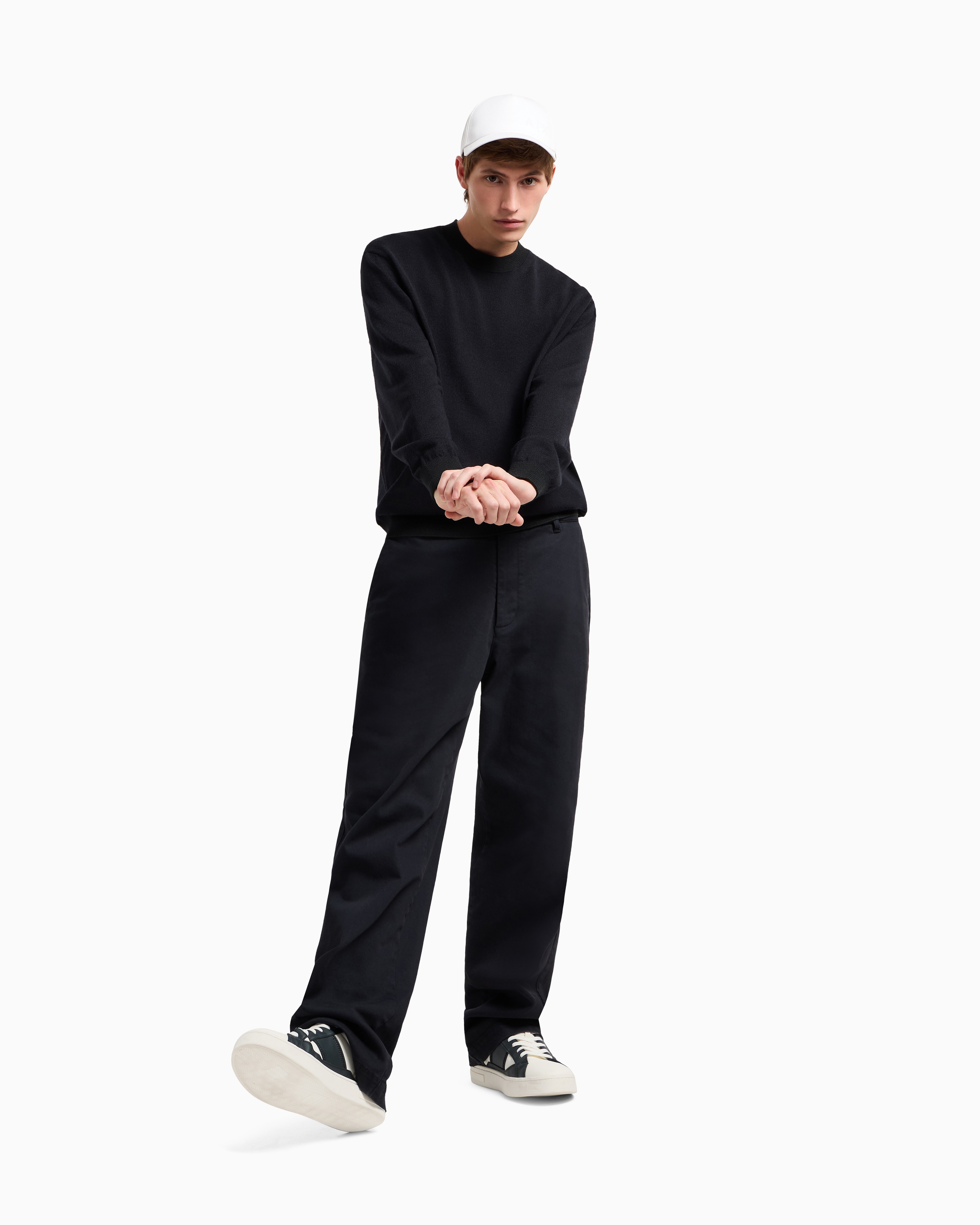 Armani Exchange Wool Blend Turtleneck Sweater In Navy Blue