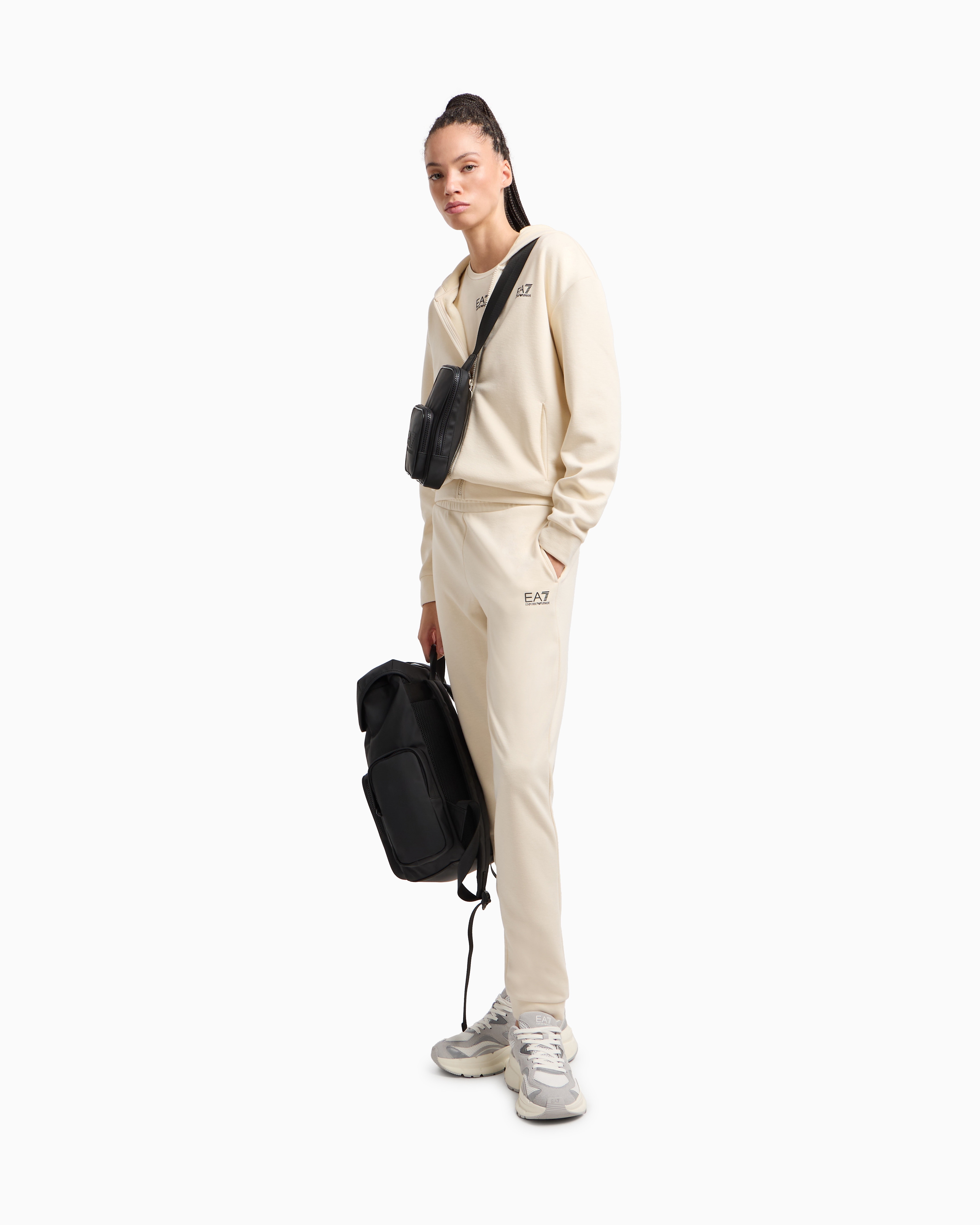 Ea7 Regular Fit T-shirts In Beige