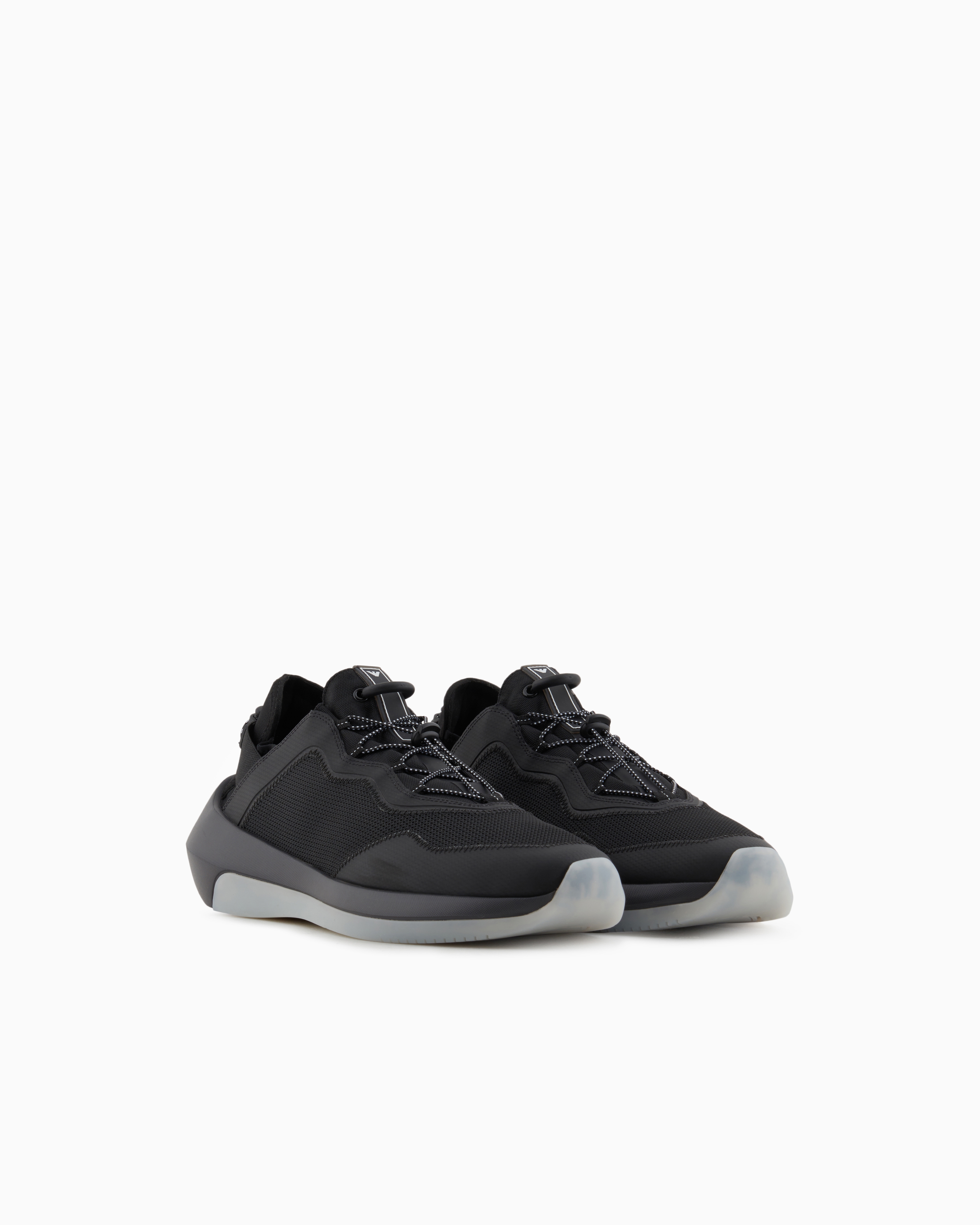 スニーカー Emporio Armani Travel Essential Black Sneaker Emporio Armani Travel Essentials Mesh Sneakers In Black