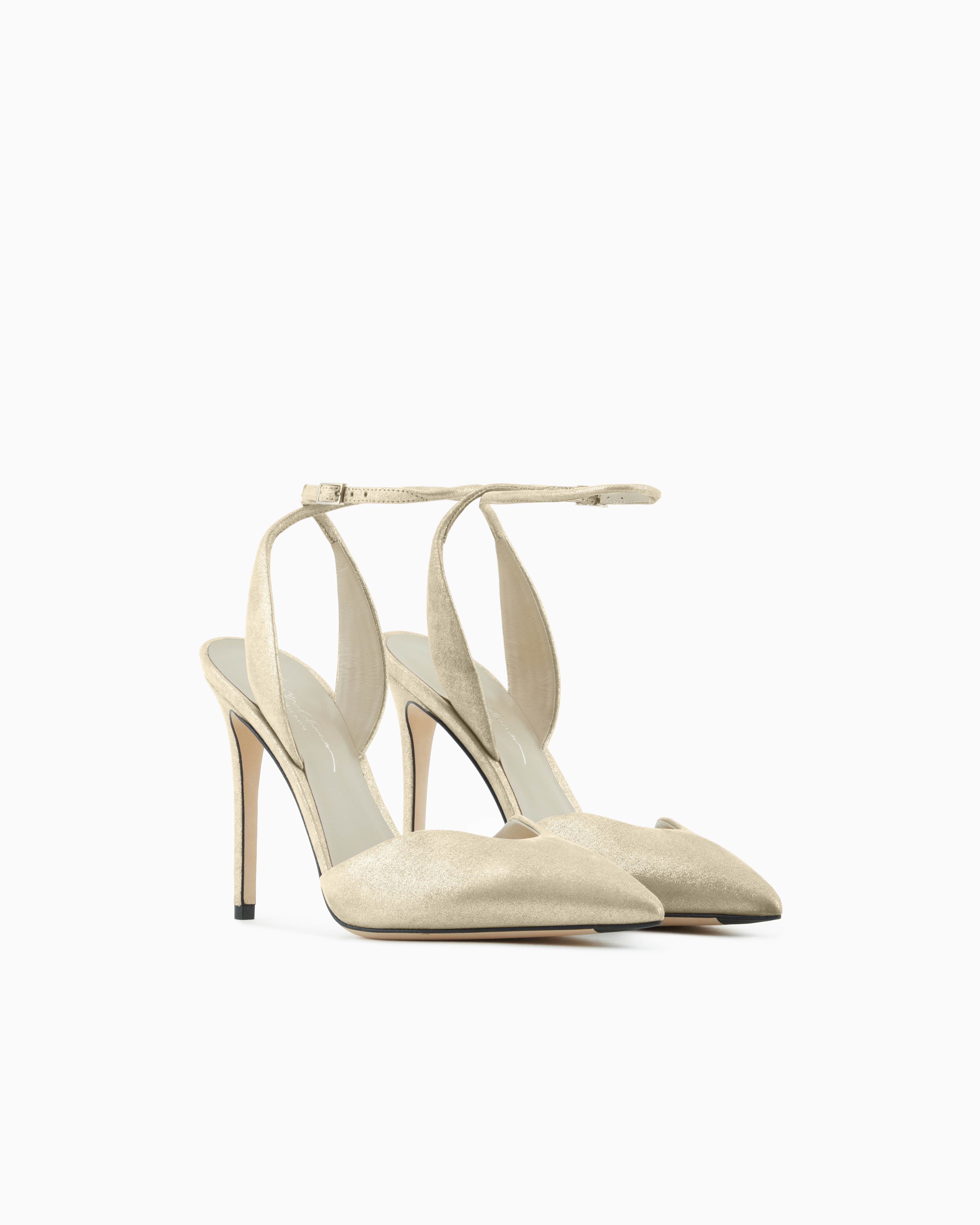 Giorgio Armani Ankle Strap High-heeled Sandals In Beige