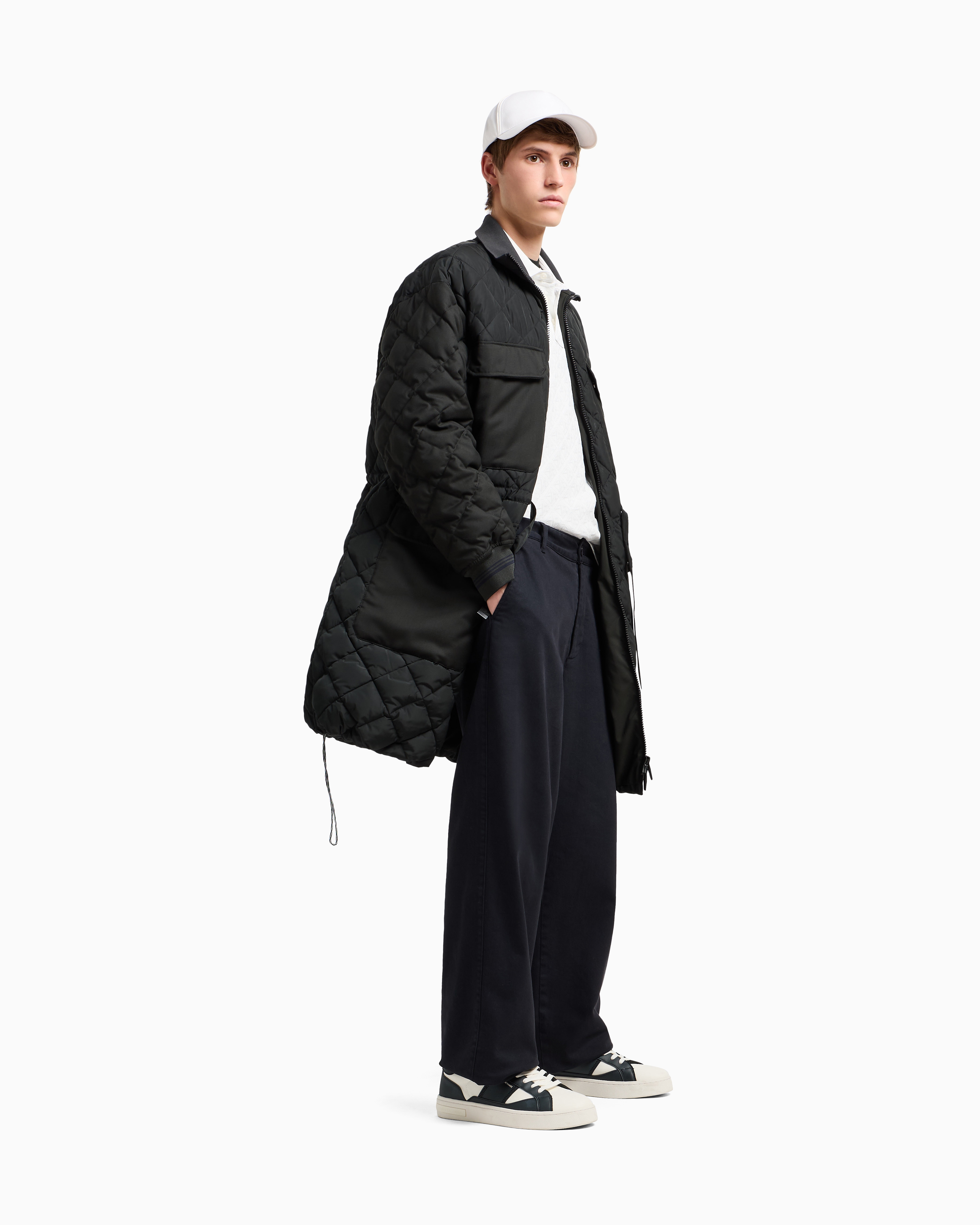 Armani Exchange Quilted Jacket With Max Pockets In Green