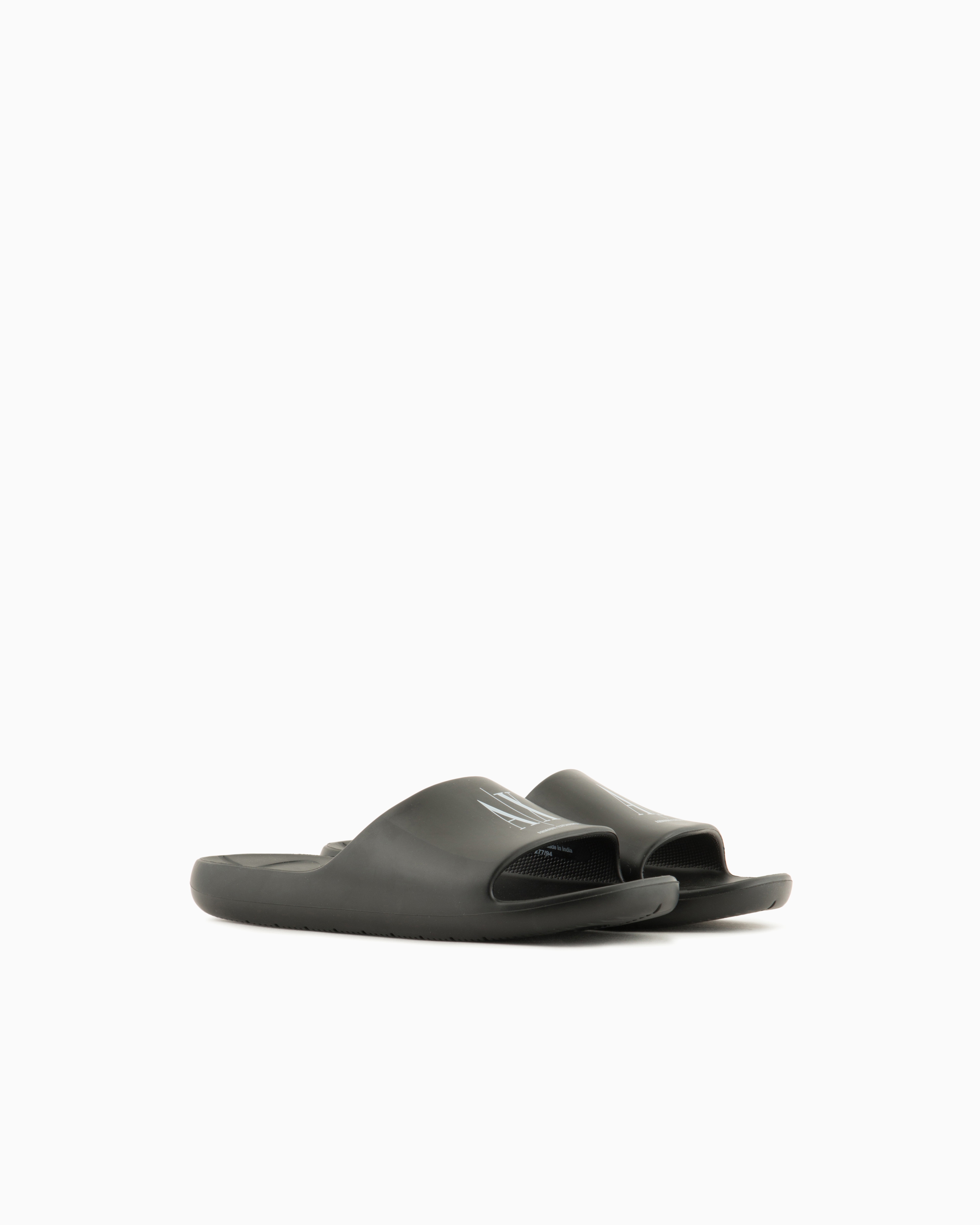Armani Exchange Slippers With Icon Project Logo In White