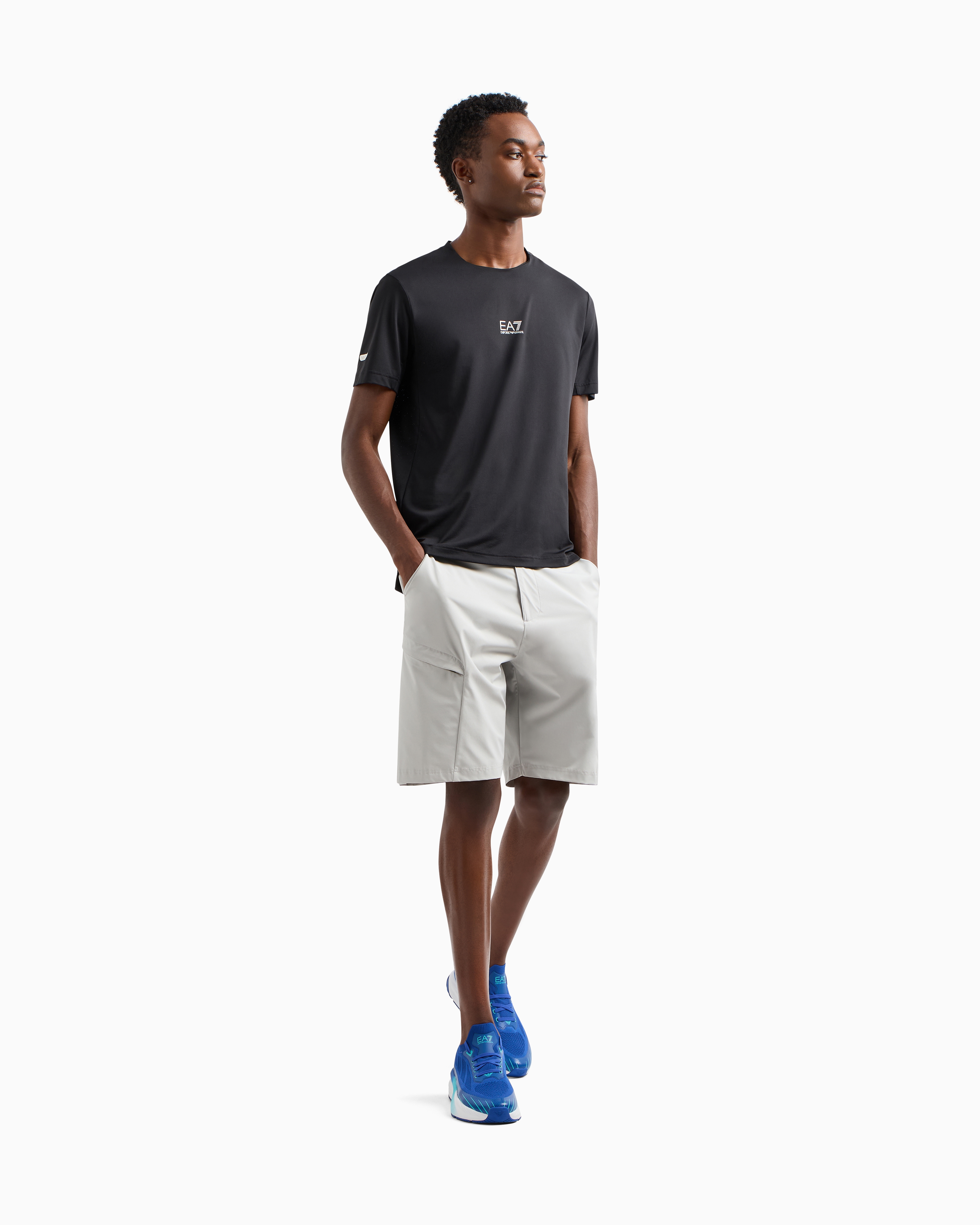 Ea7 Dynamic Athlete T-shirt In Ventus7 Technical Fabric In Black