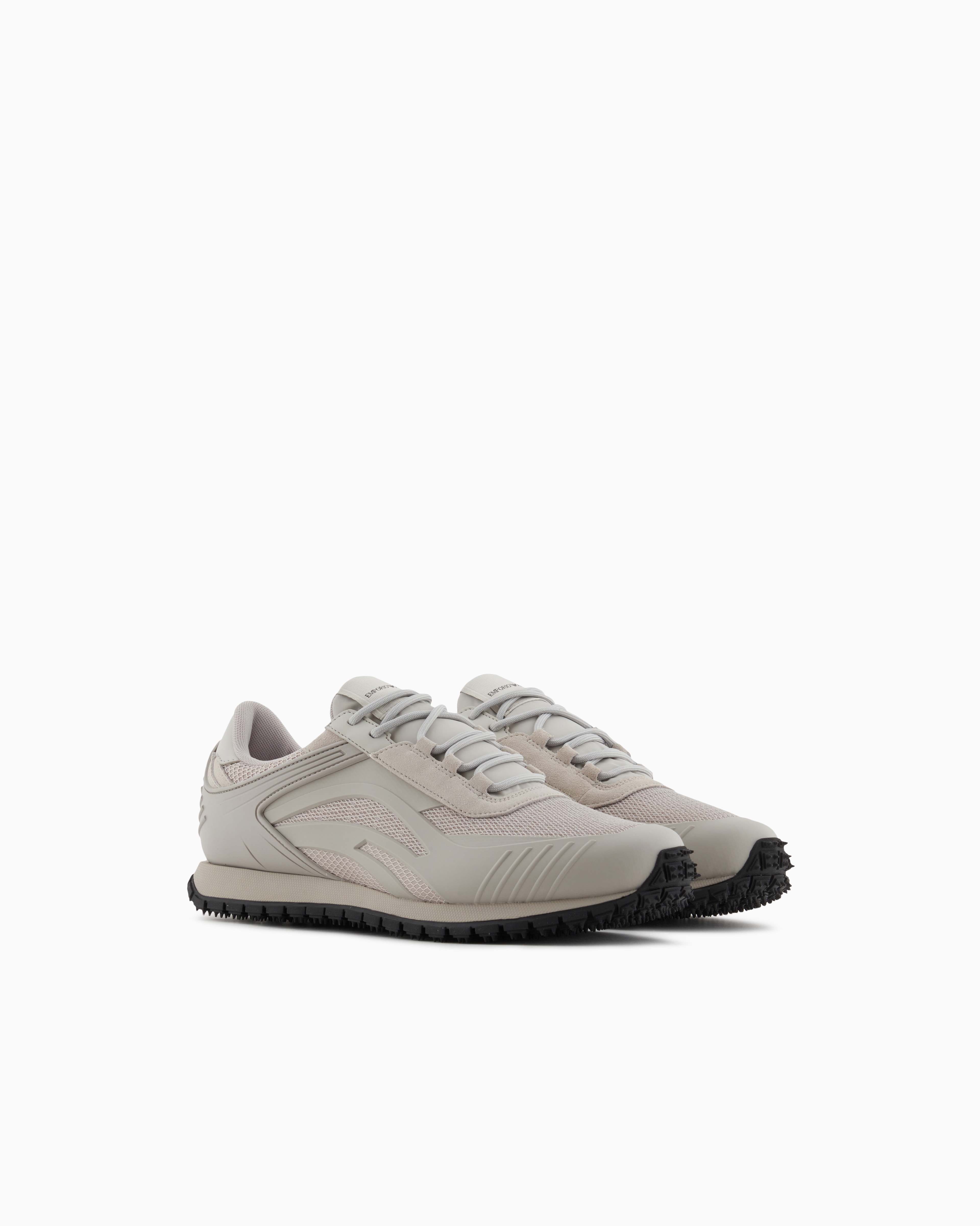 Emporio Armani Sneaker Mit Details Aus Mesh In Grau