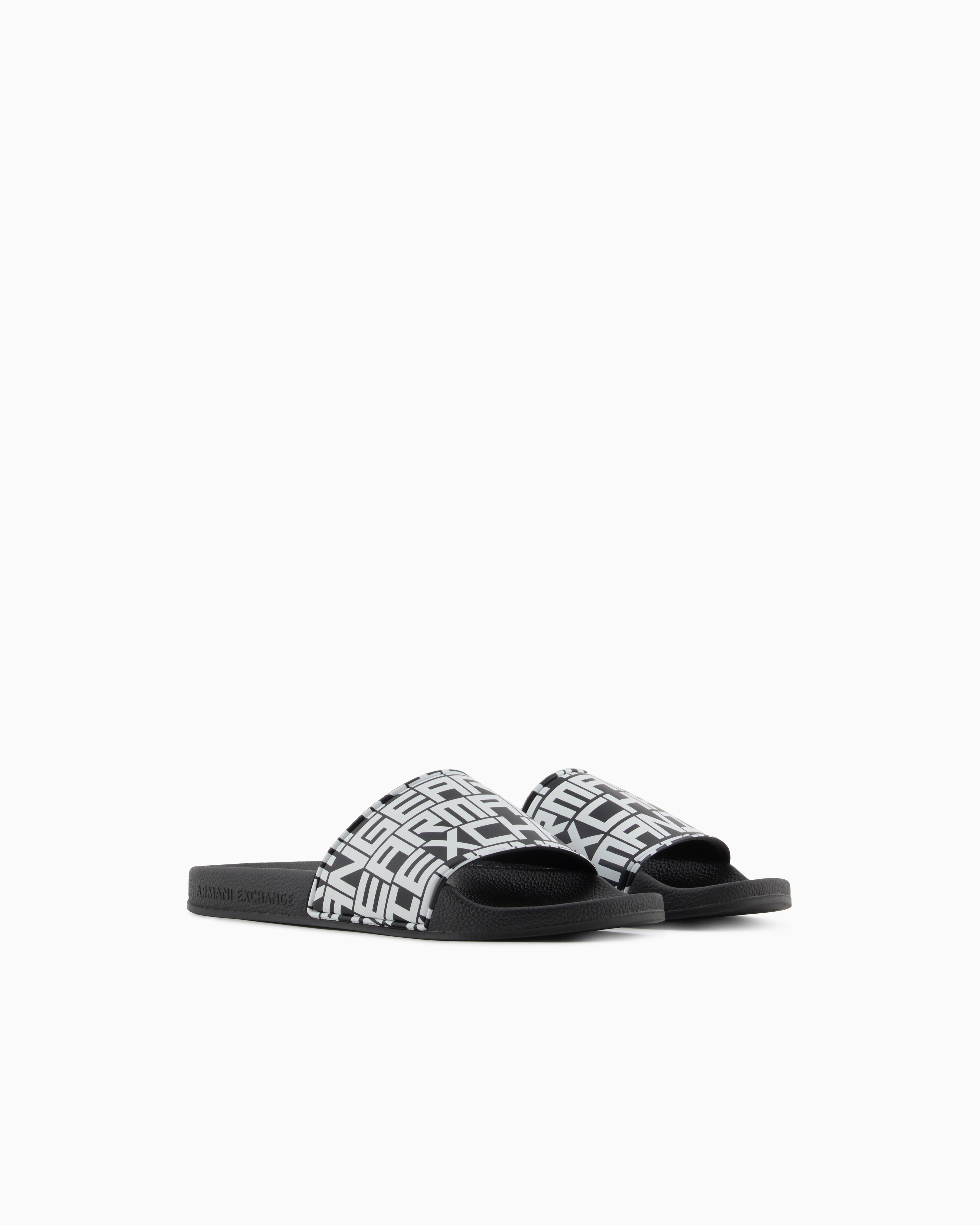 Armani Exchange Slides In Black