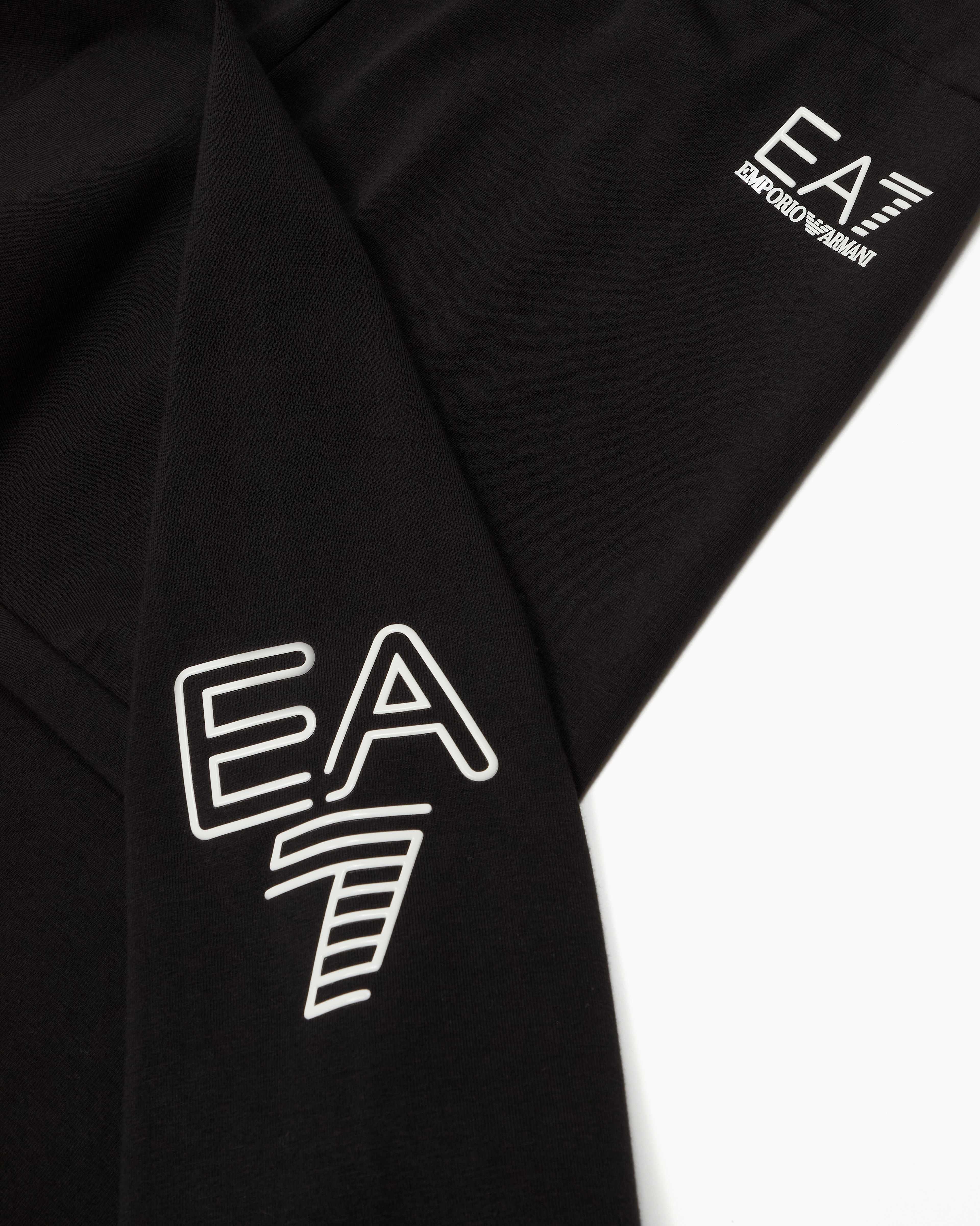 Ea7 Visibility Girl Stretch-cotton Leggings In Black