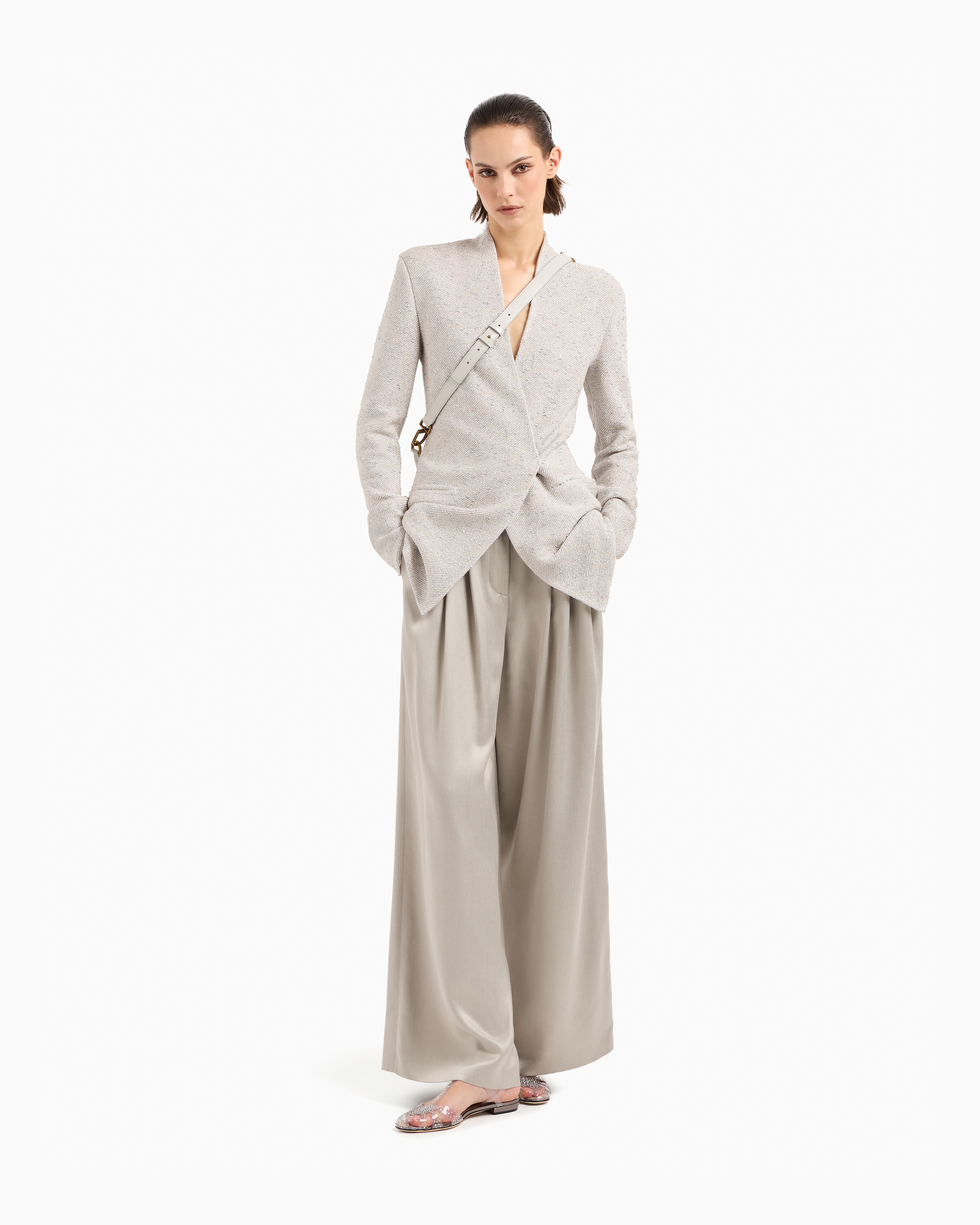 Giorgio Armani Palazzo Trousers In Grey