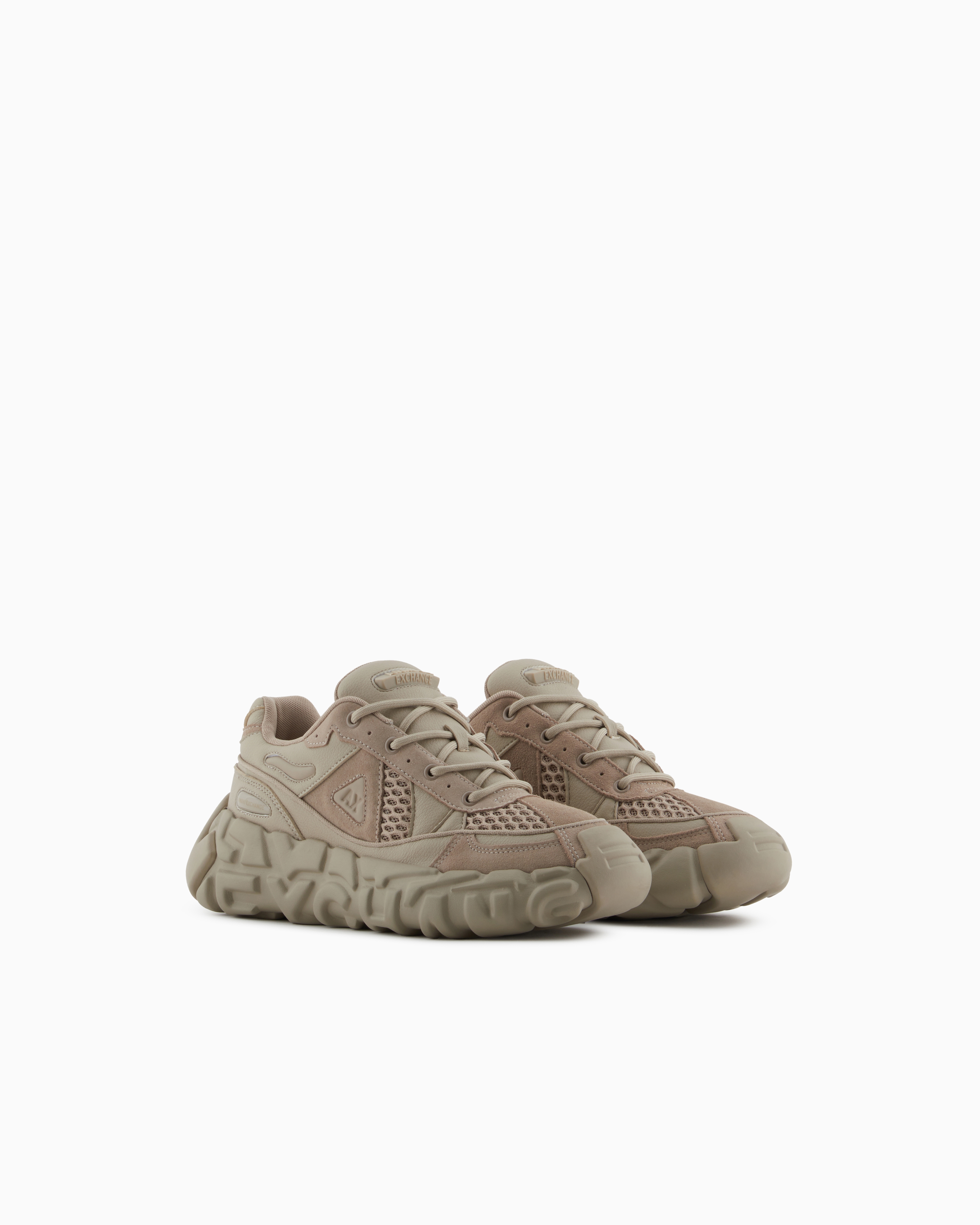 Armani Exchange Sneakers In Brown
