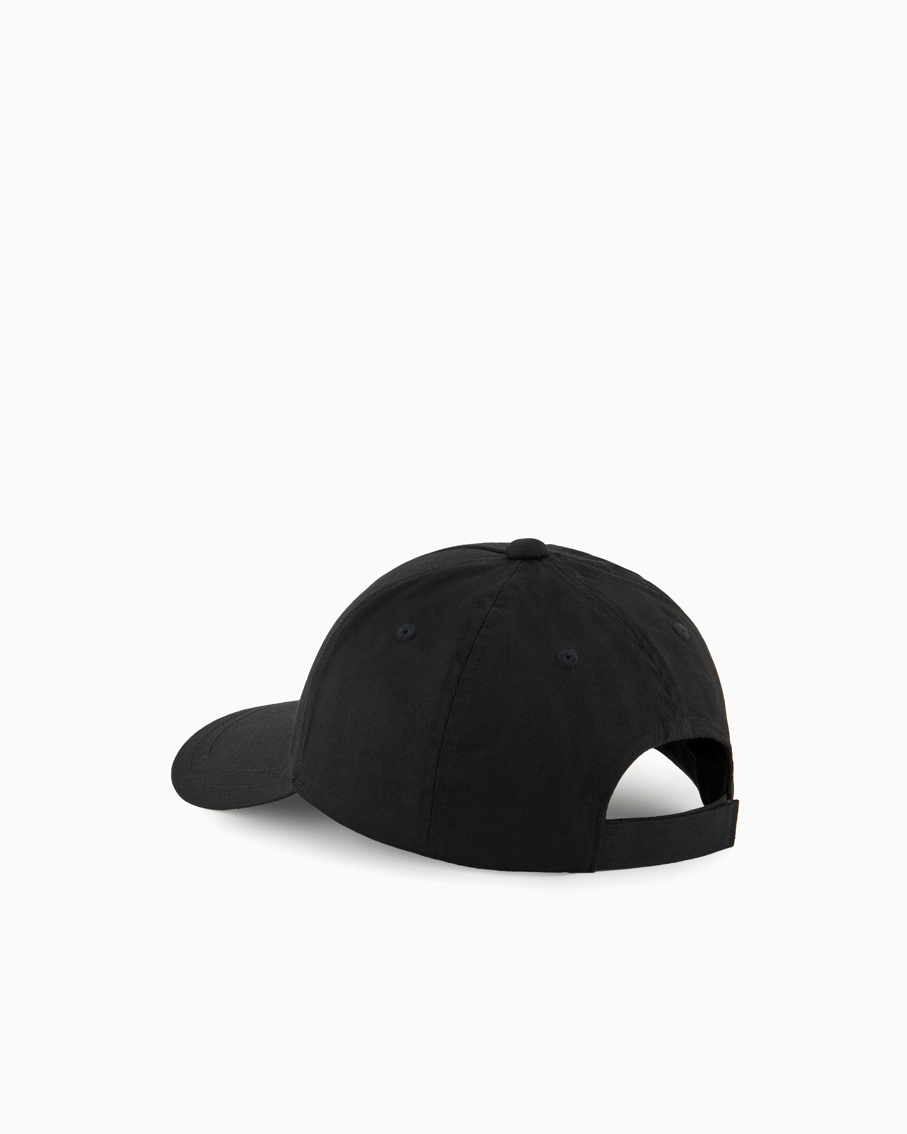 Armani Exchange Cotton Visor Cap With Blurred Logo In Black