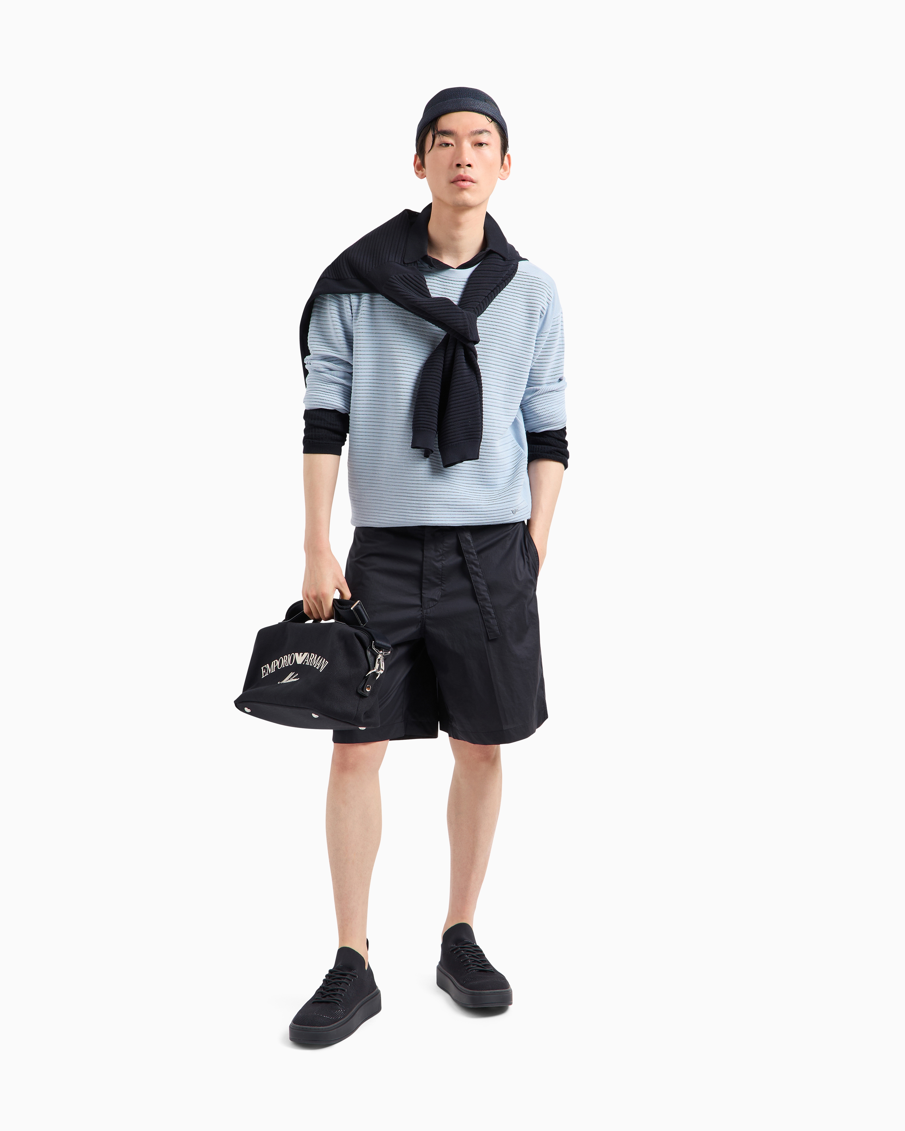 Emporio Armani Bermuda Shorts In Navy Blue