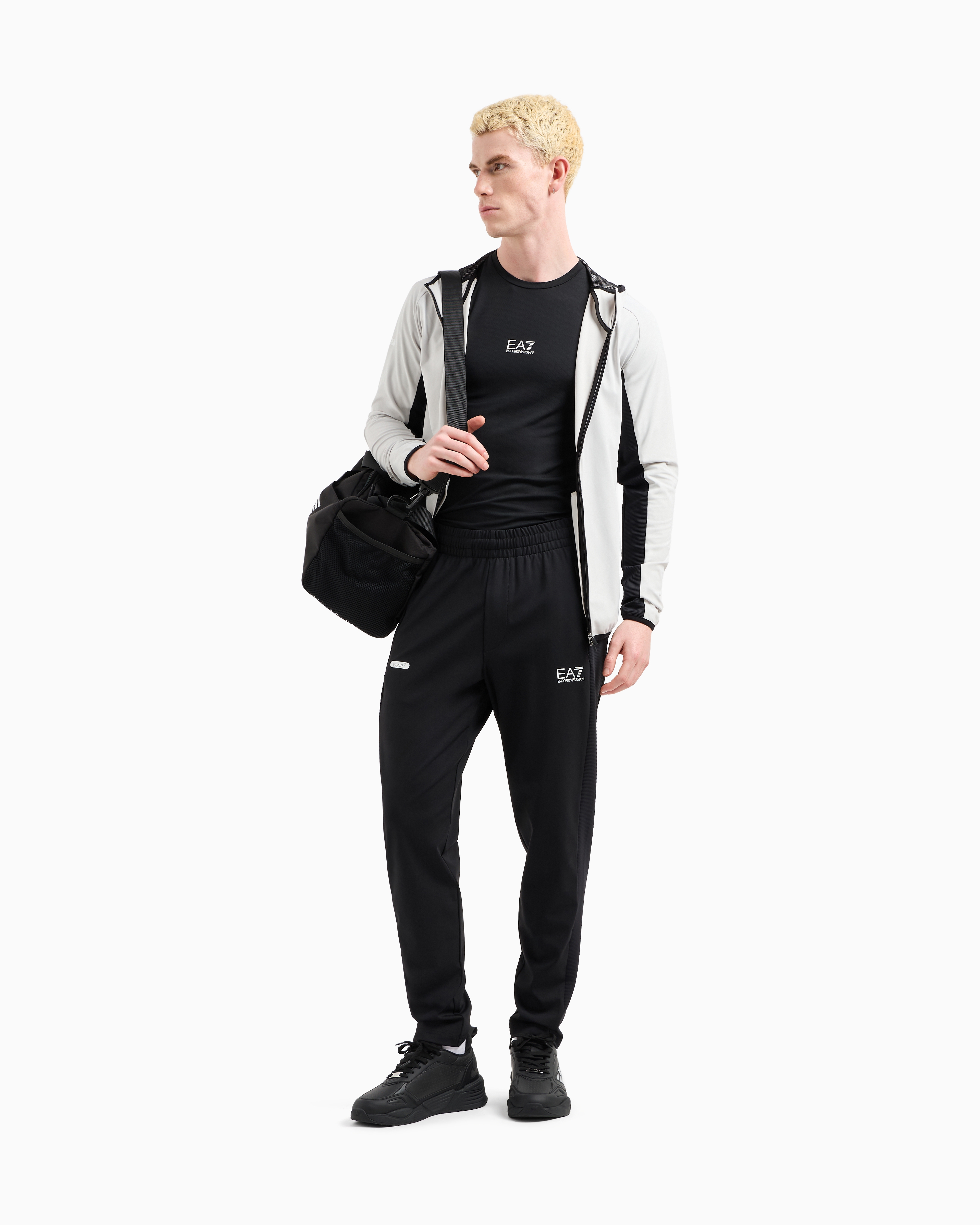 Ea7 Dynamic Athlete Trousers In Vigor7 Technical Fabric In Black