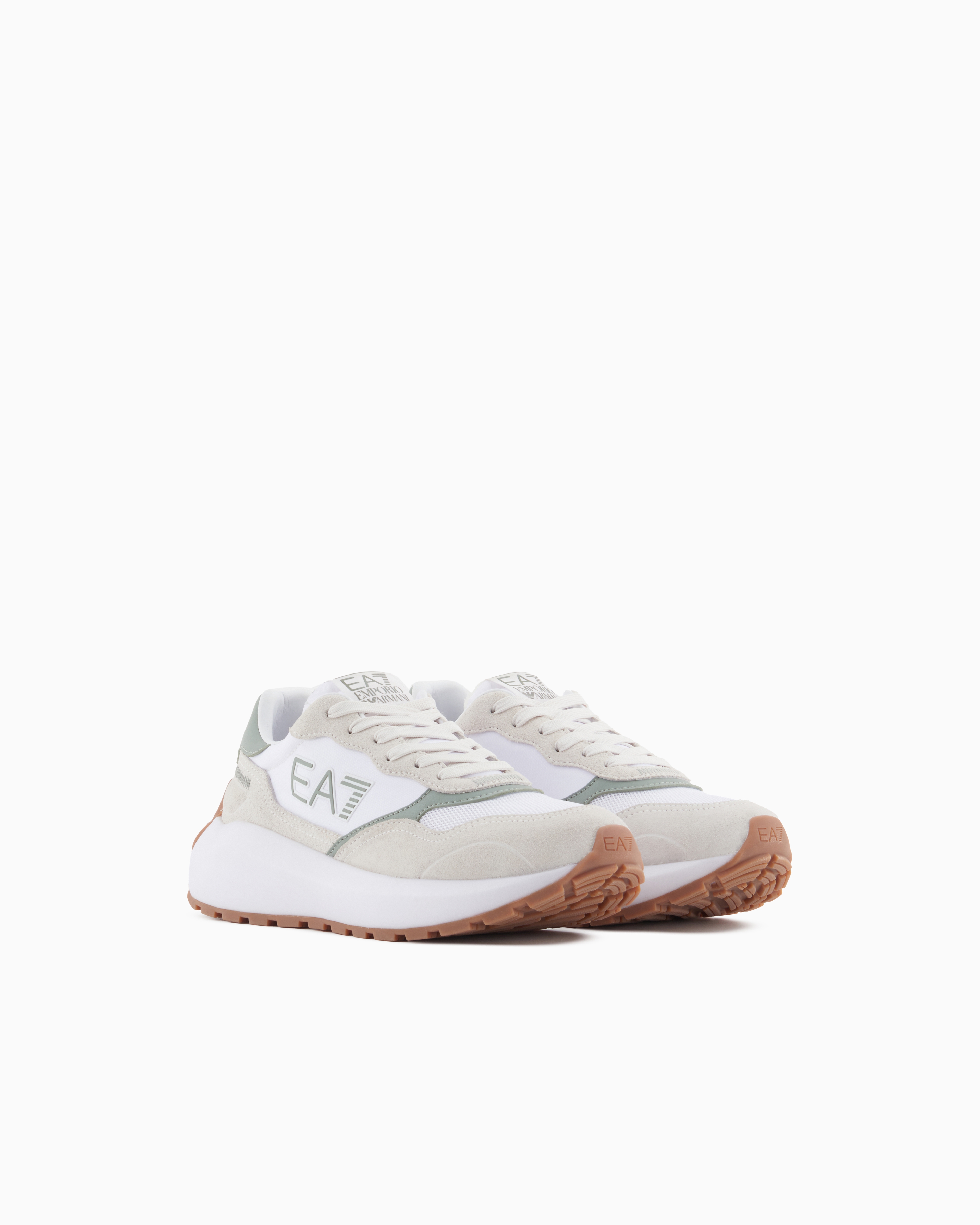 Ea7 Round-head Sneakers In White