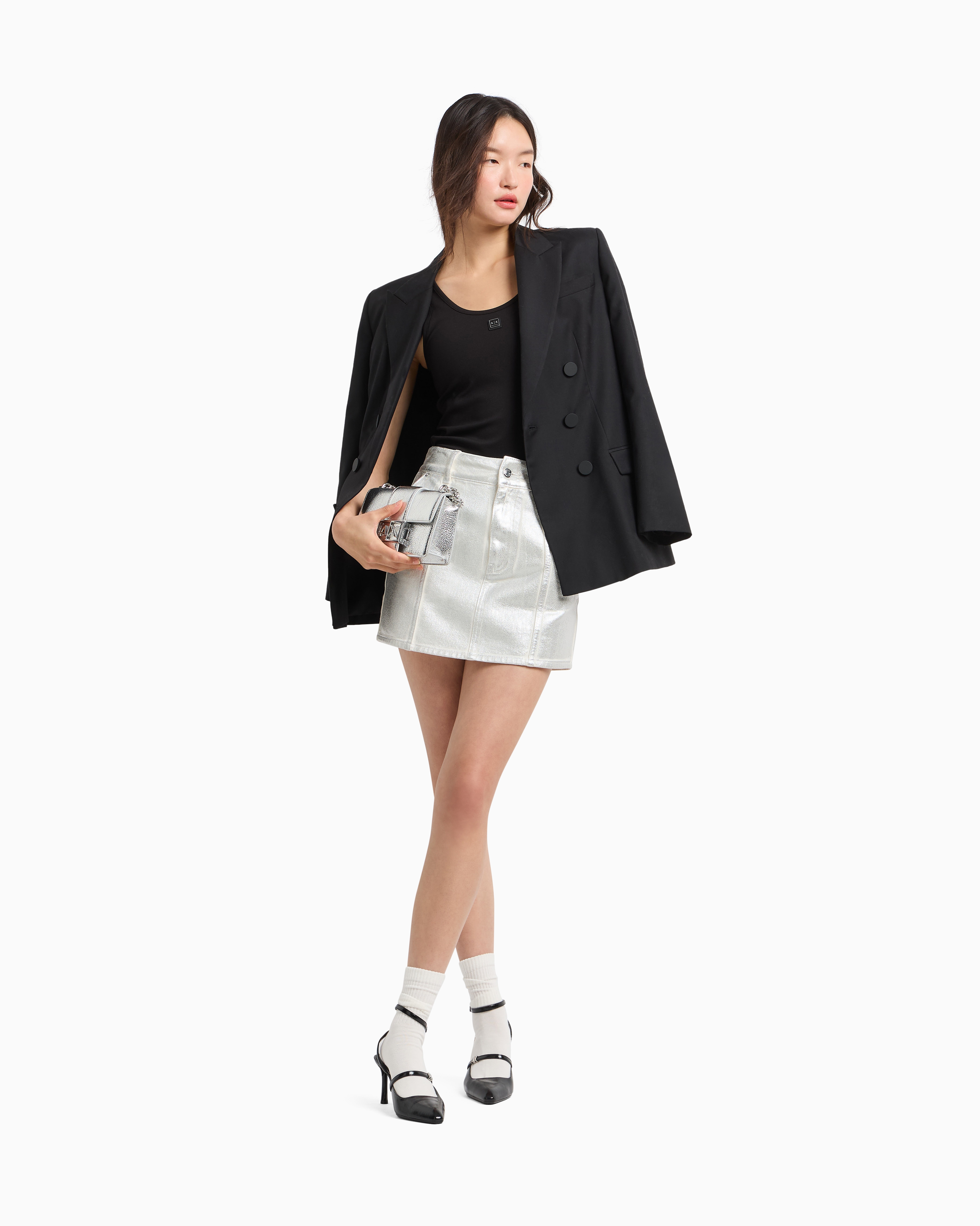 Armani Exchange Short Skirts In Silver