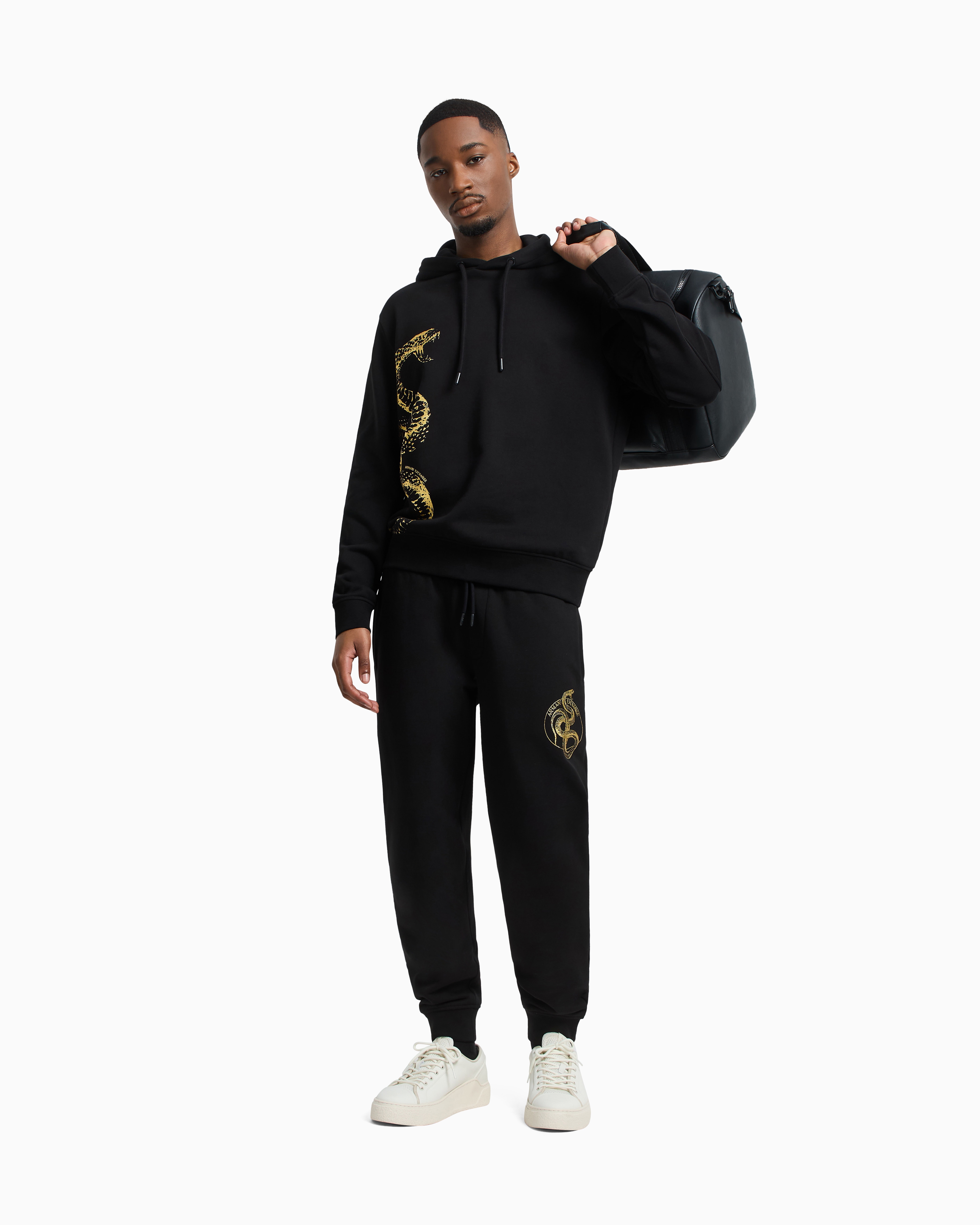 Armani Exchange Hoodie With Maxi Print Lunar New Year In Black