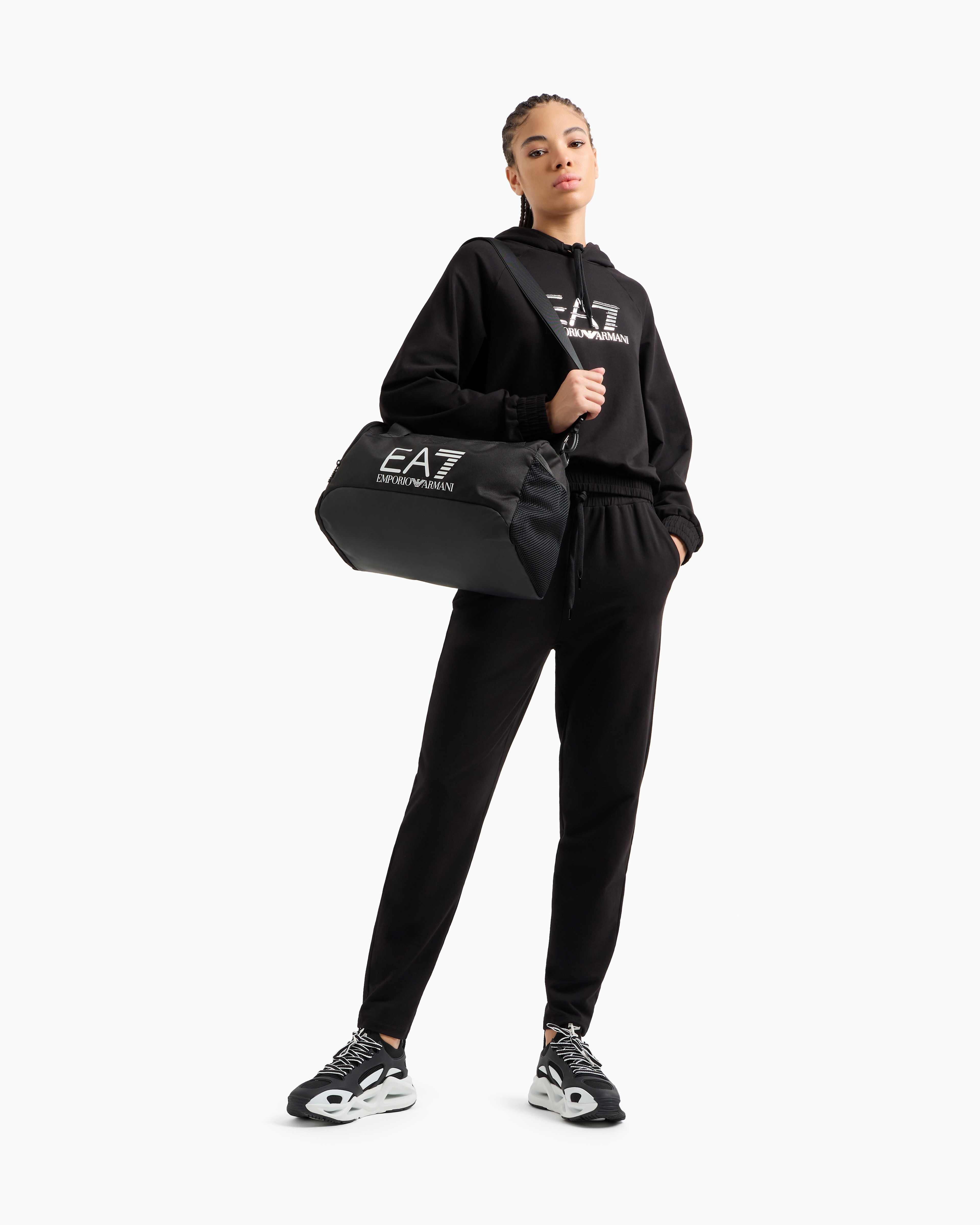 Ea7 Cotton And Modal Blend Tracksuit In Black