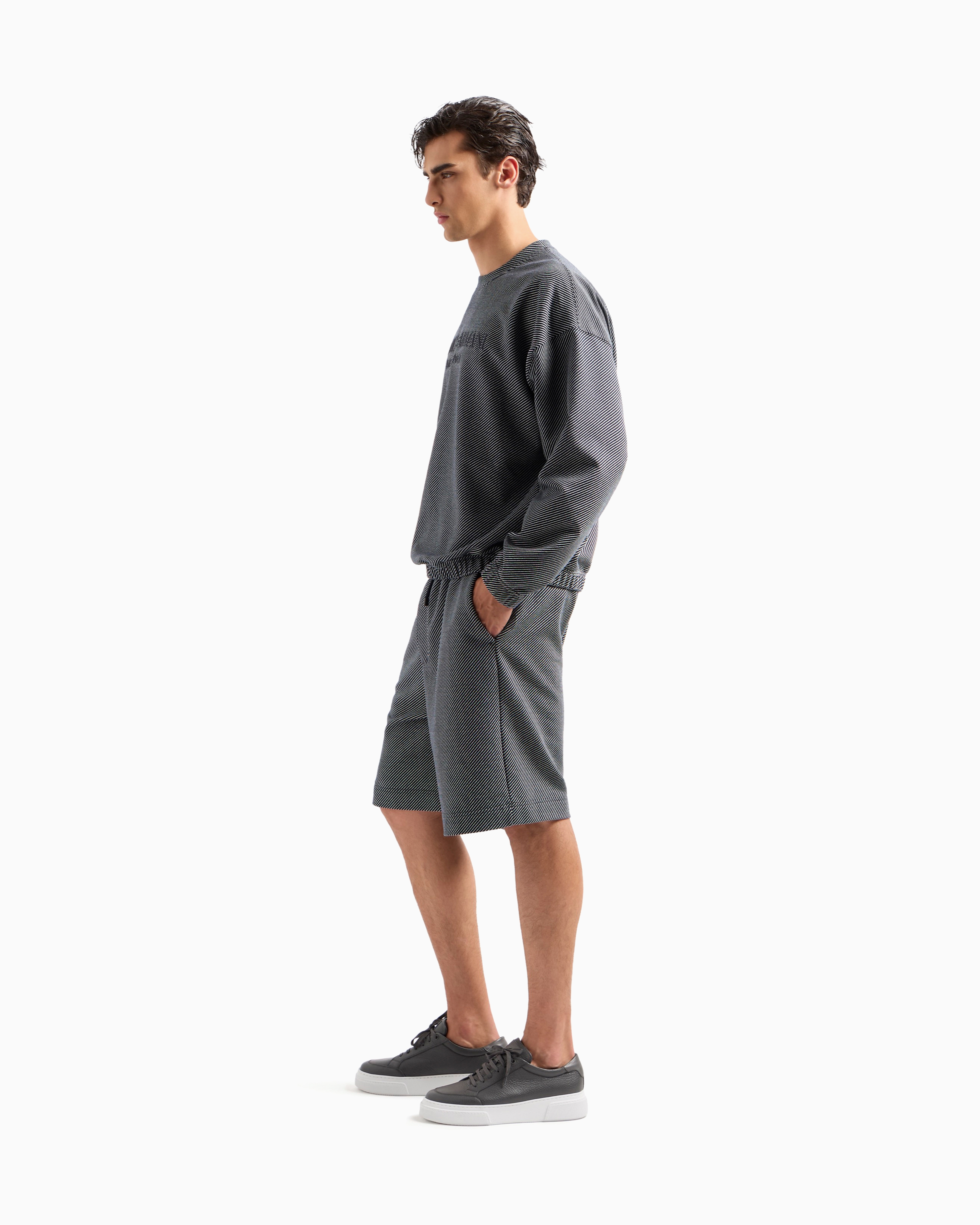Giorgio Armani Sweatshirts Without Hood In Blue