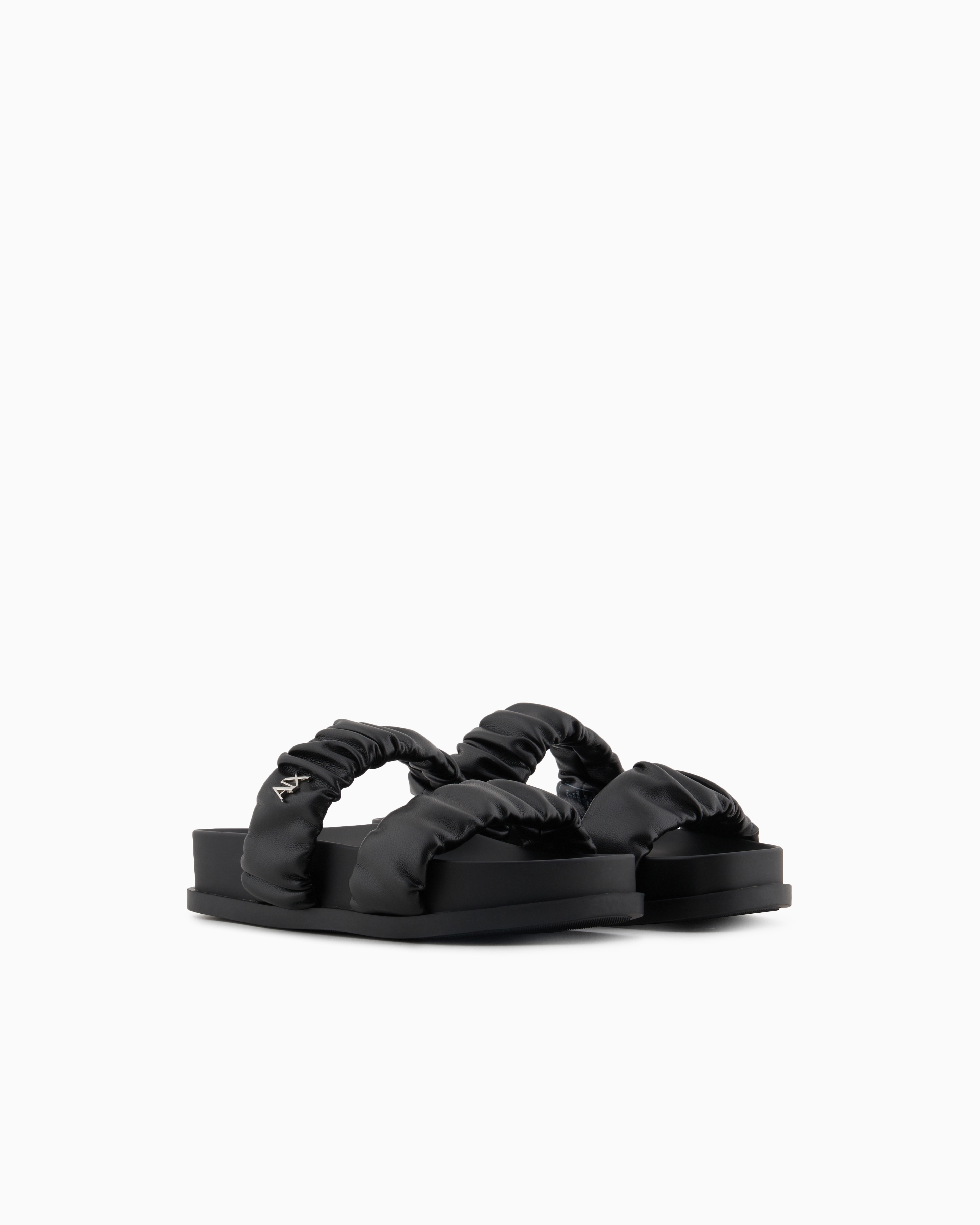 Armani Exchange Sandals In Black