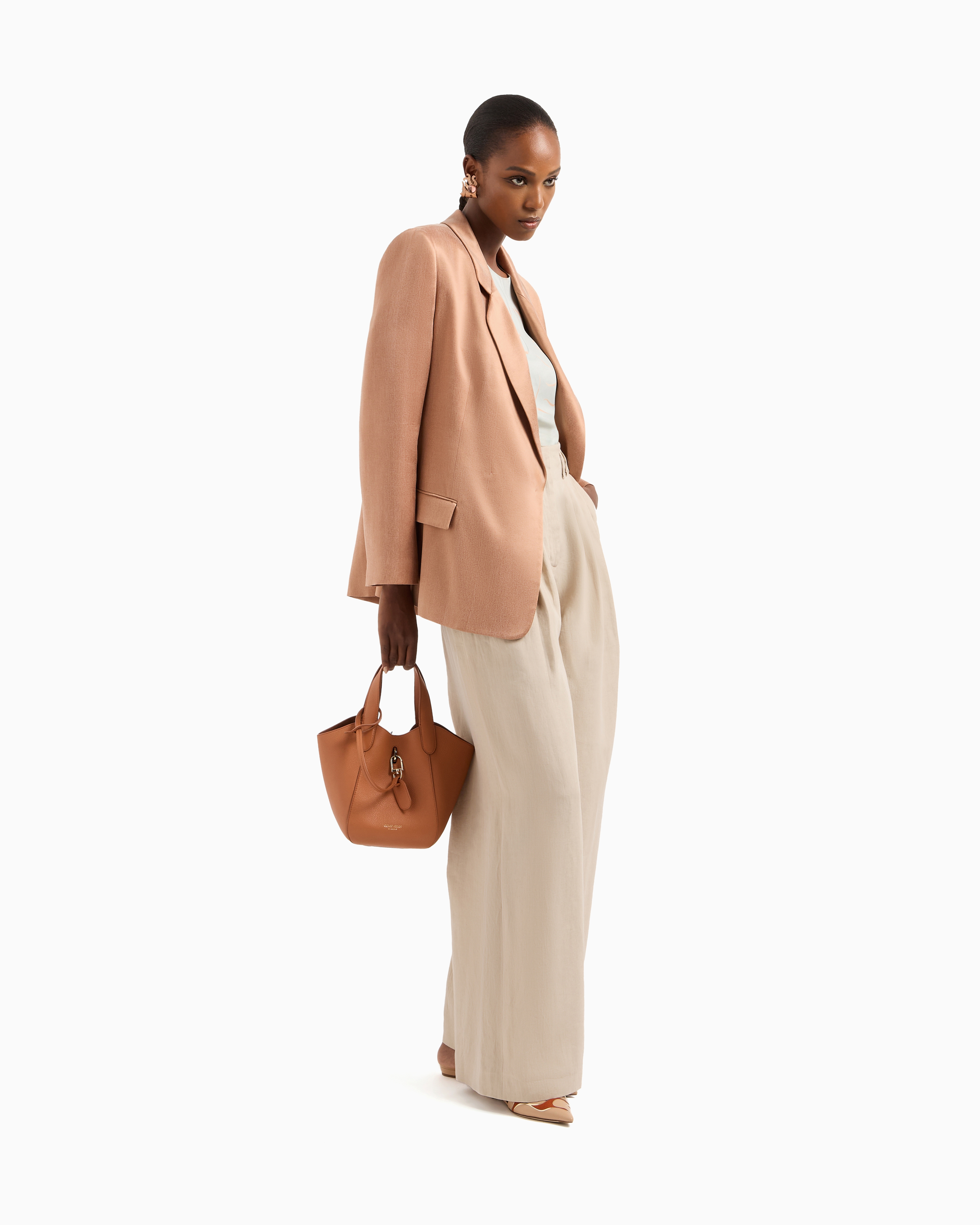 Giorgio Armani Women Double-breasted Satin Blazer In Pink