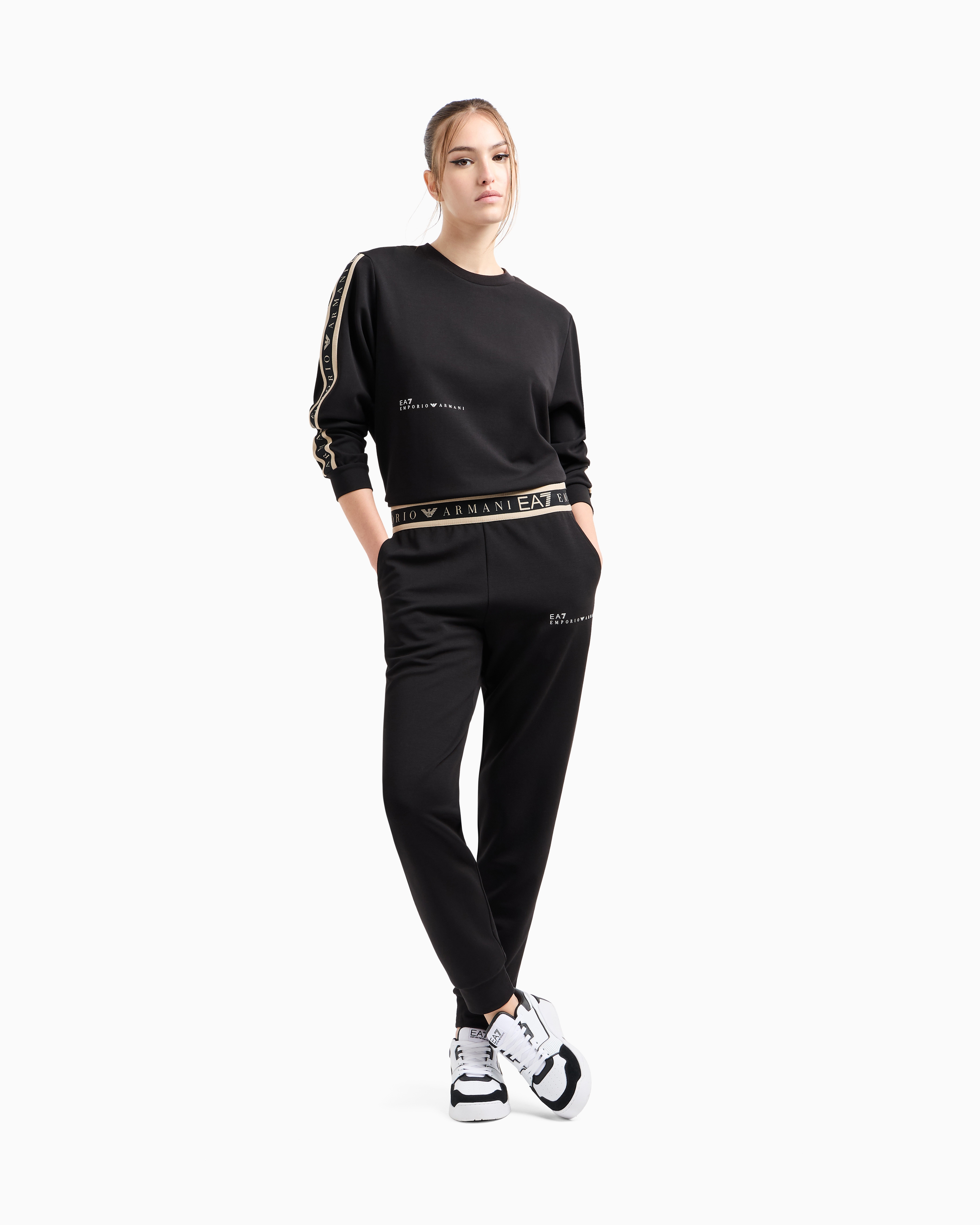Ea7 Dynamic Athlete Tracksuit In Natural Ventus7 Technical Fabric In Black