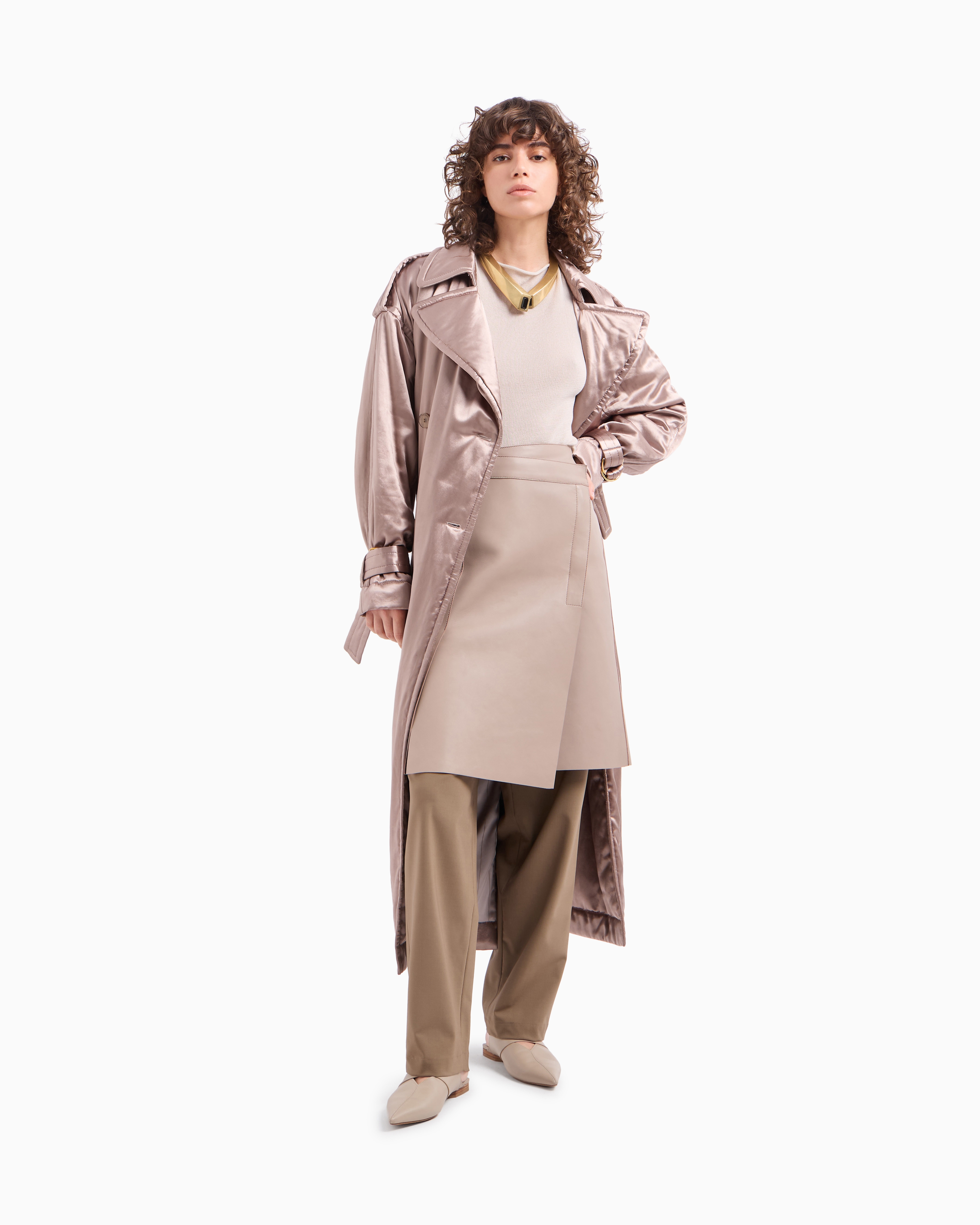 Emporio Armani Dawn To Dusk Ribbed Jumper In Beige