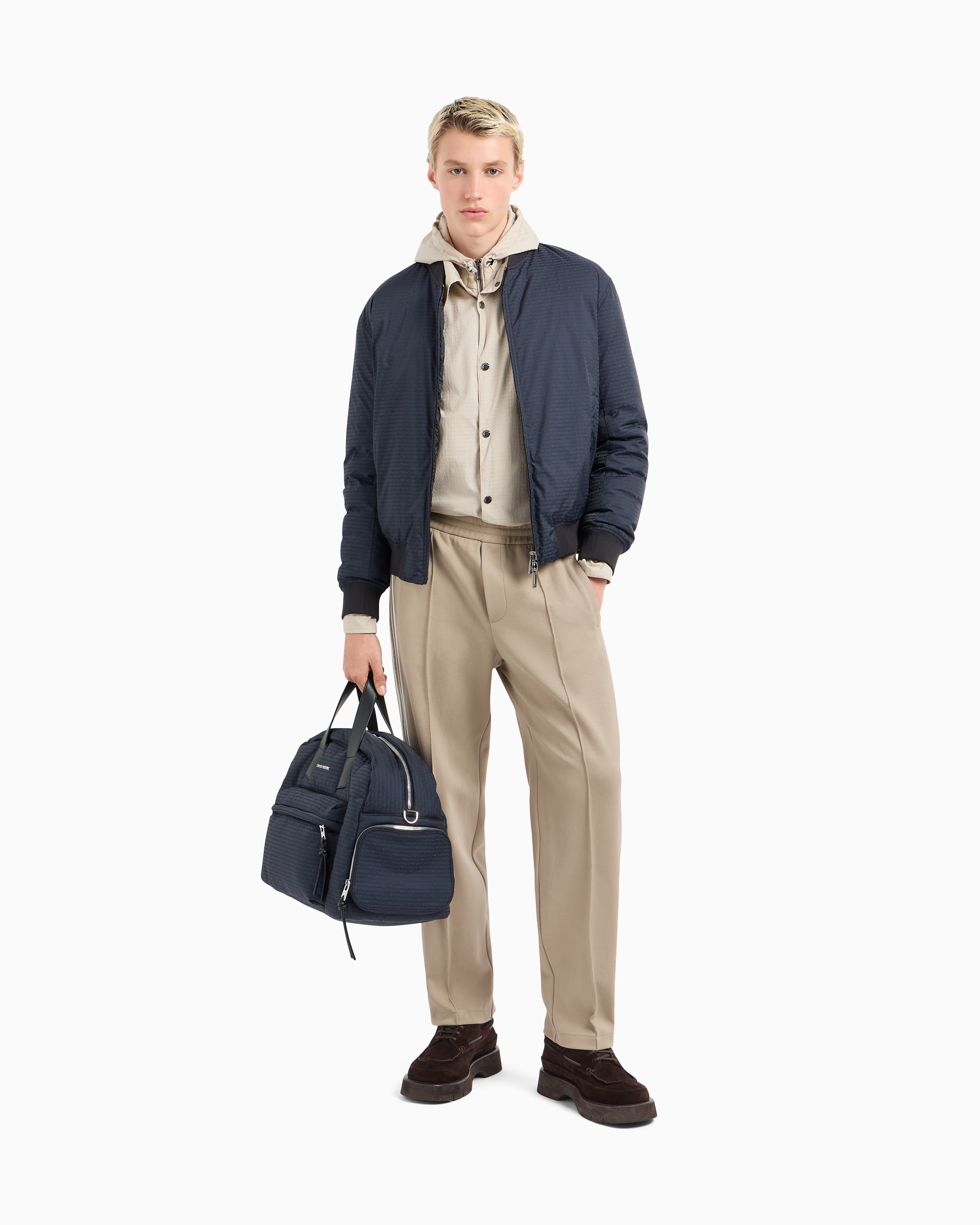 Emporio Armani Men's Nylon Bomber Jacket In Navy_blue