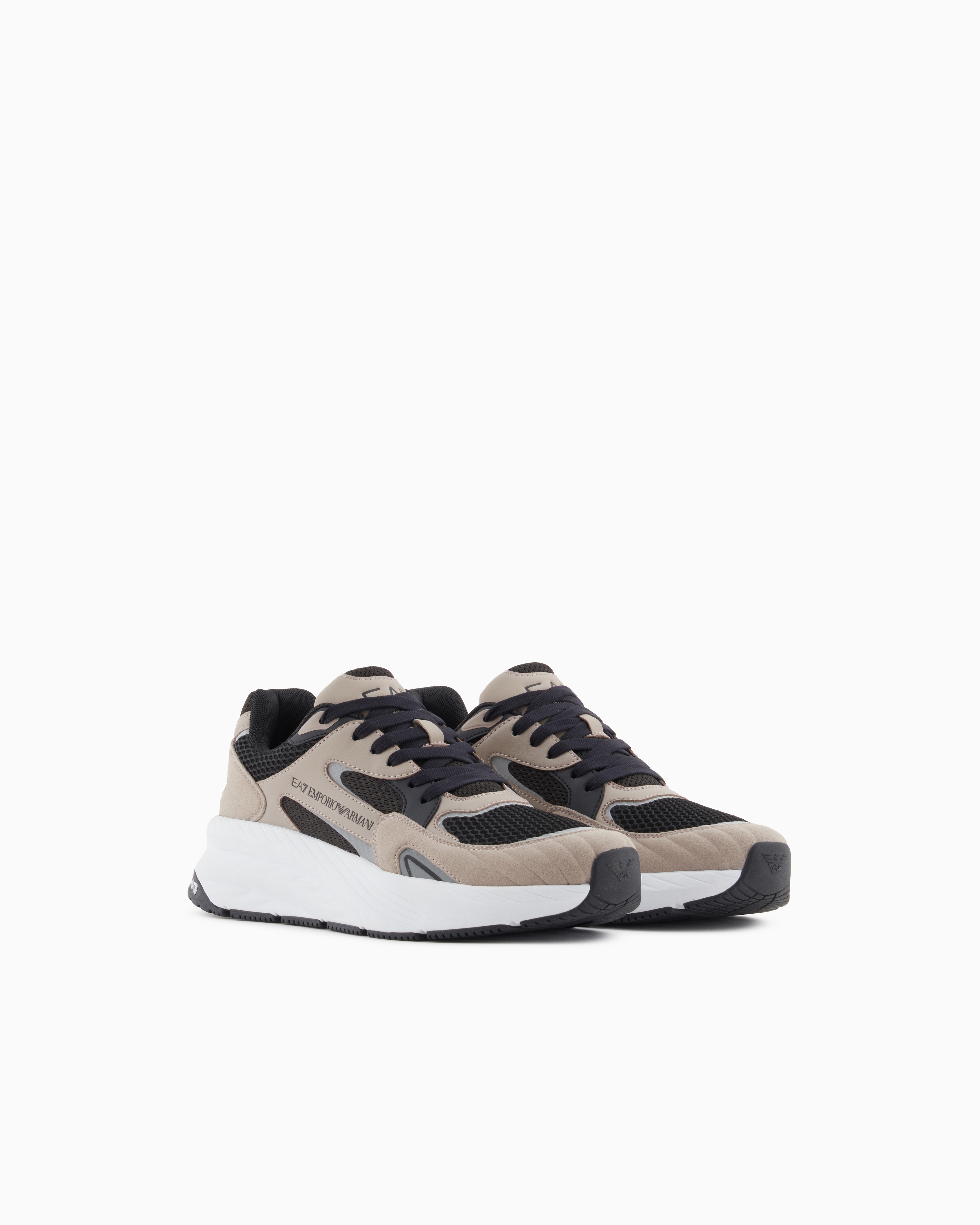 Ea7 Crusher Sonic Mix Sneakers In Beige