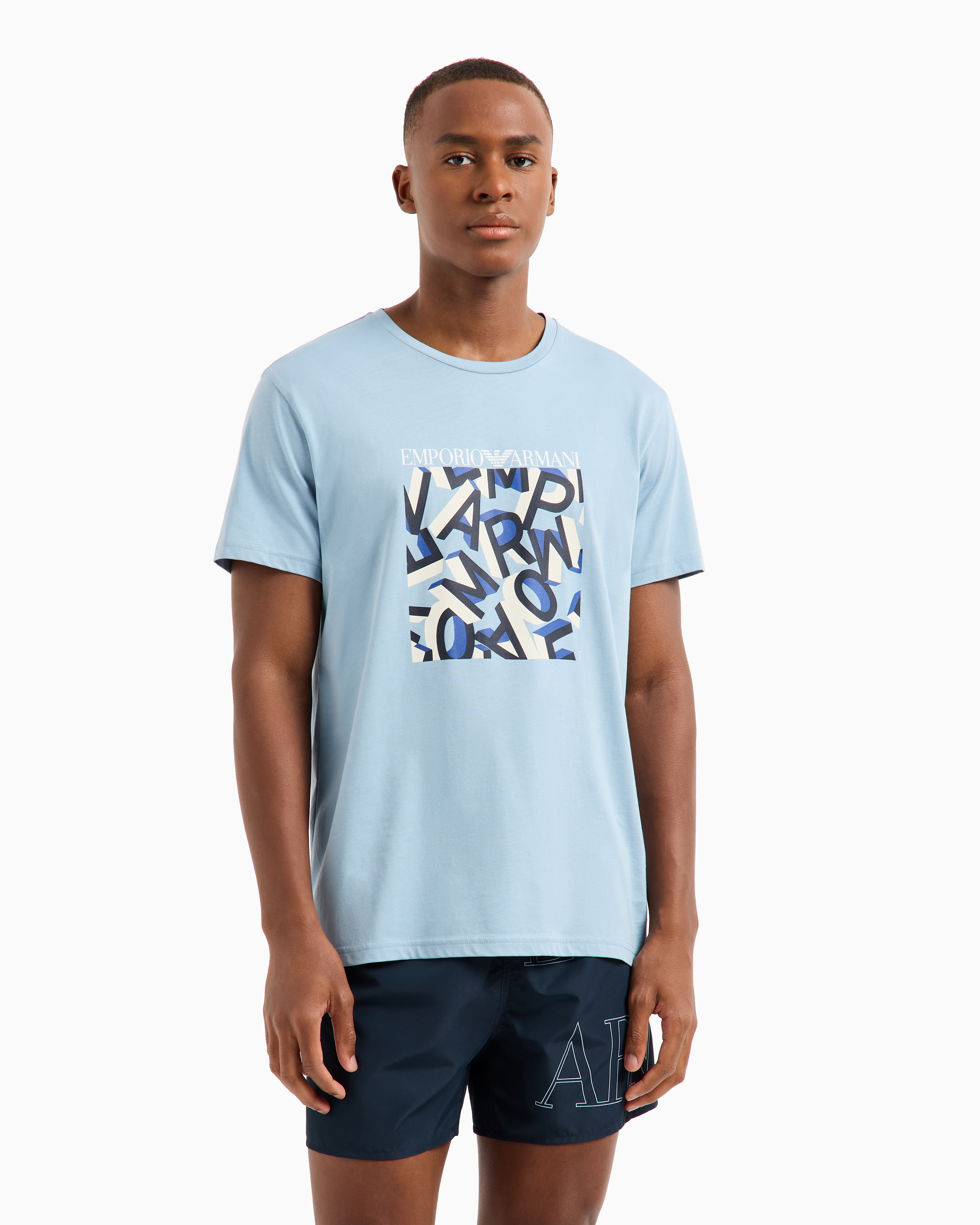 T-shirt beachwear in jersey organico stampa logo ASV