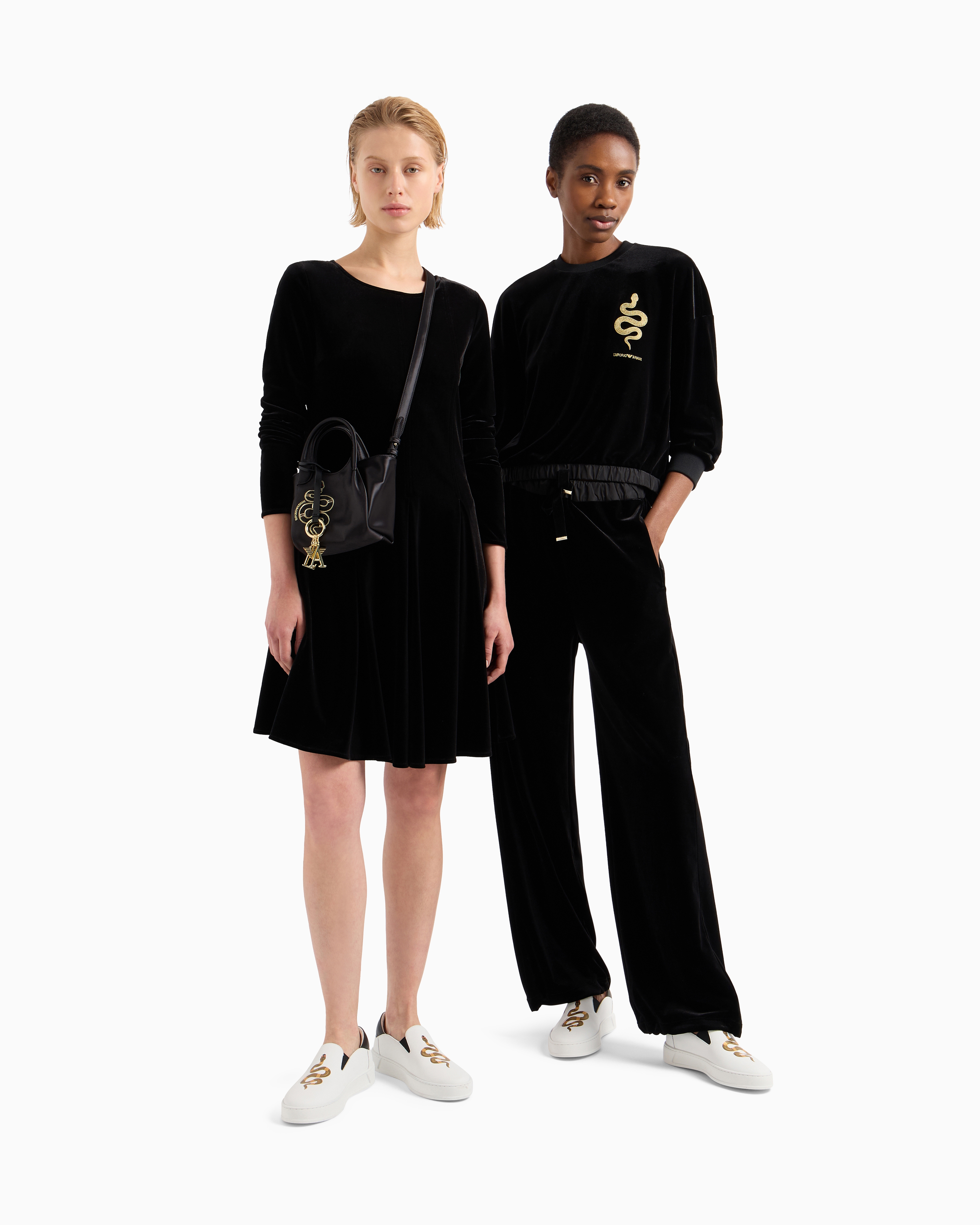 Emporio Armani Chenille Sweatshirt With Lunar New Year Embroidery In Black