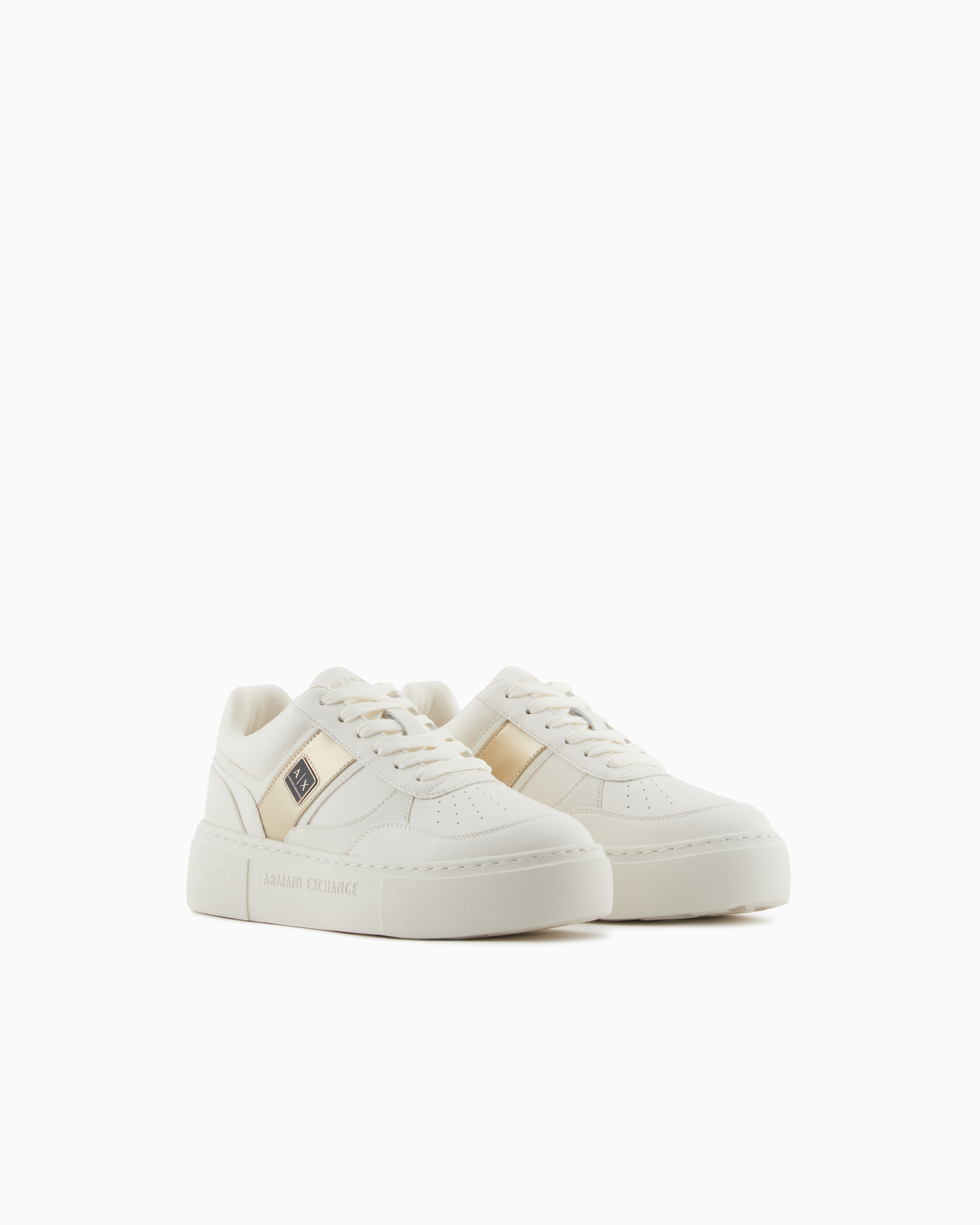 Armani Exchange Sneakers With Contrasting Side Band In White