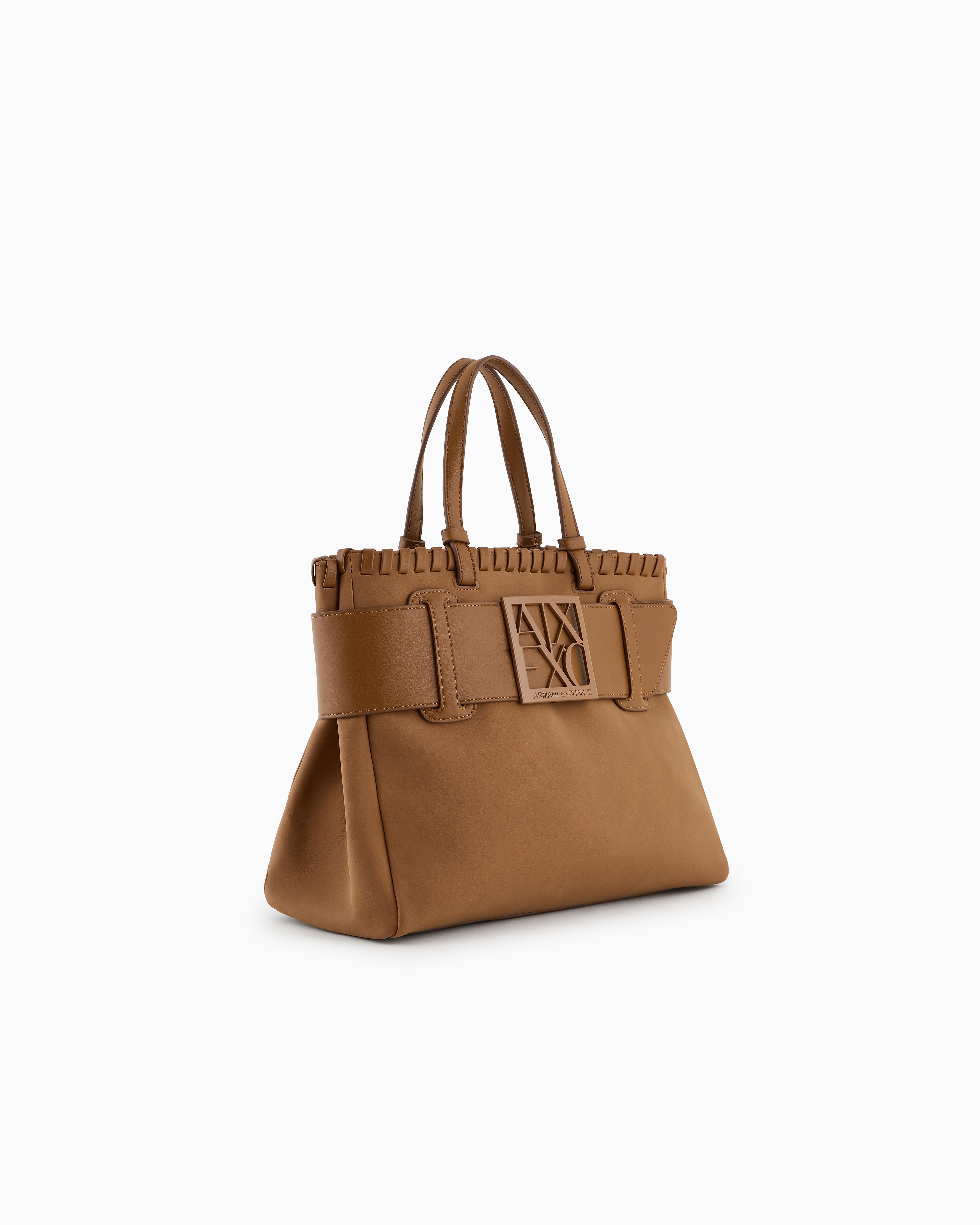Armani Exchange Handbag With Asv Logo Detail In Brown