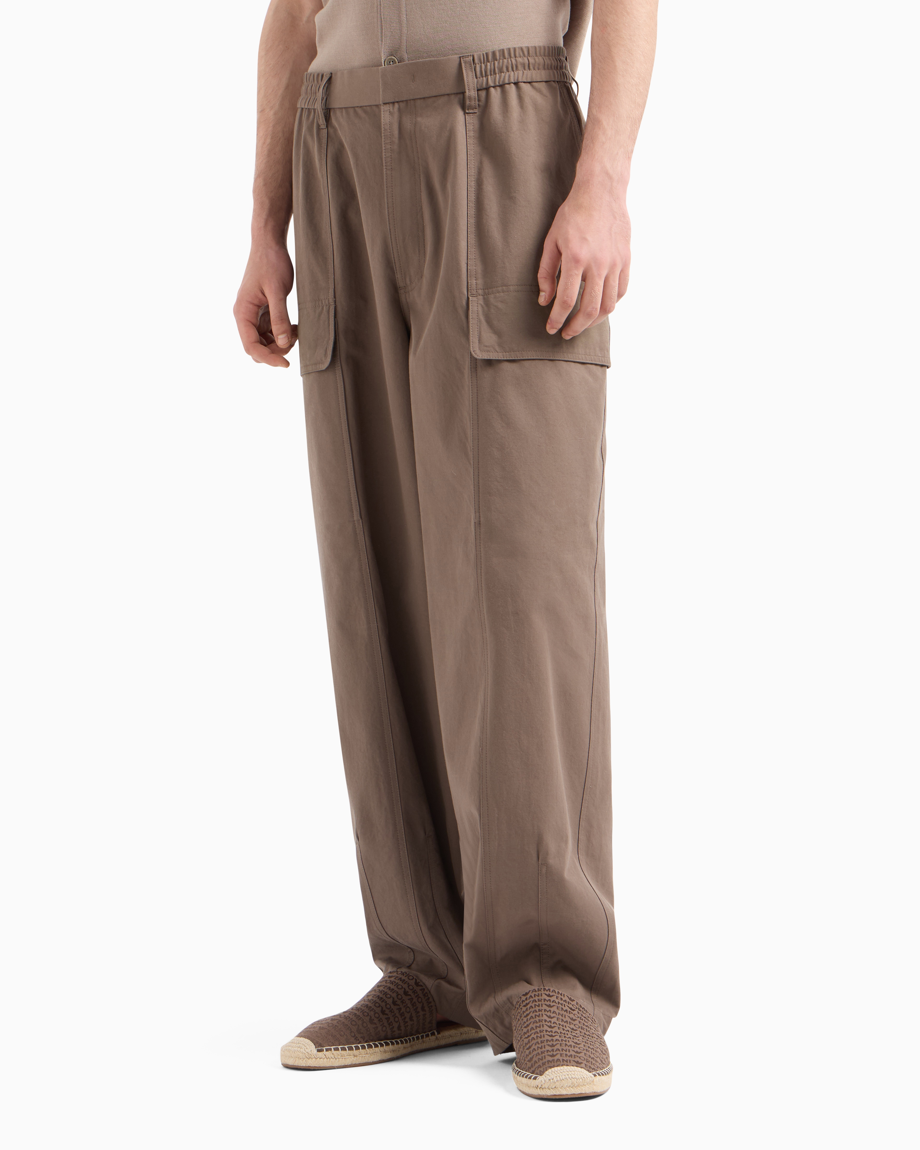 EMPORIO ARMANI COTTON CARGO TROUSERS