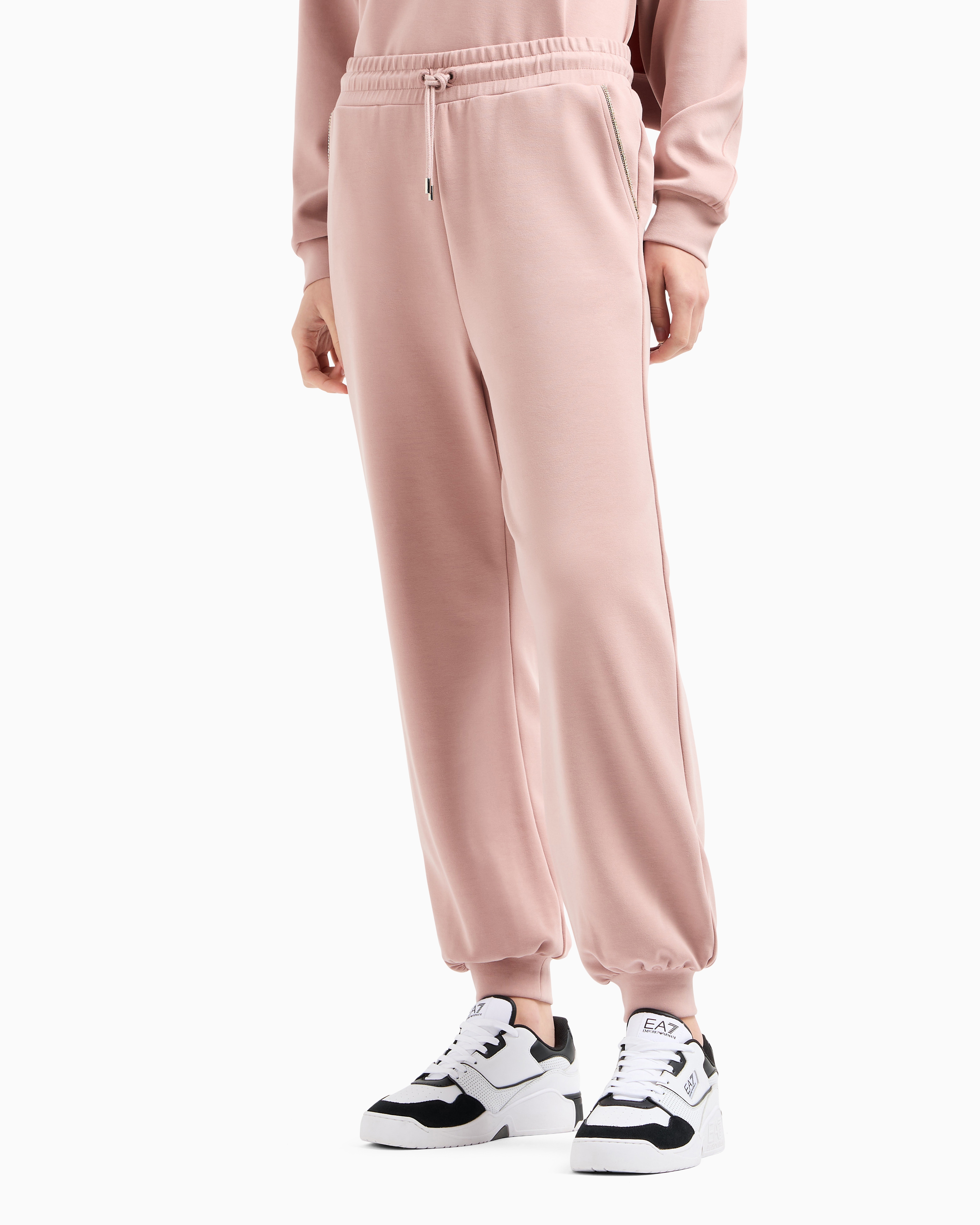 Ea7 Precious Stretch-modal-blend Joggers In Pink