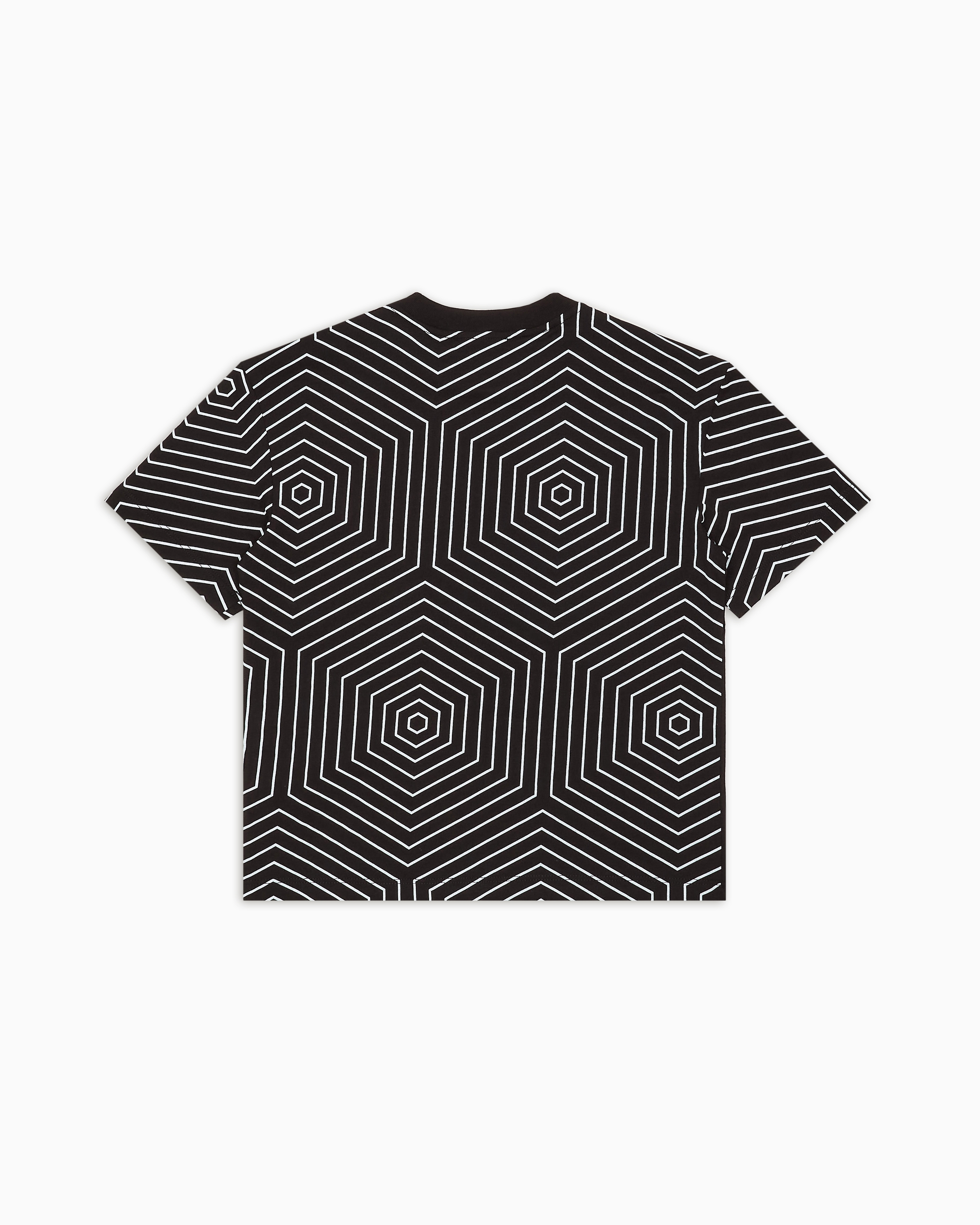 Ea7 Visibility Boy Printed Cotton T-shirt In Black