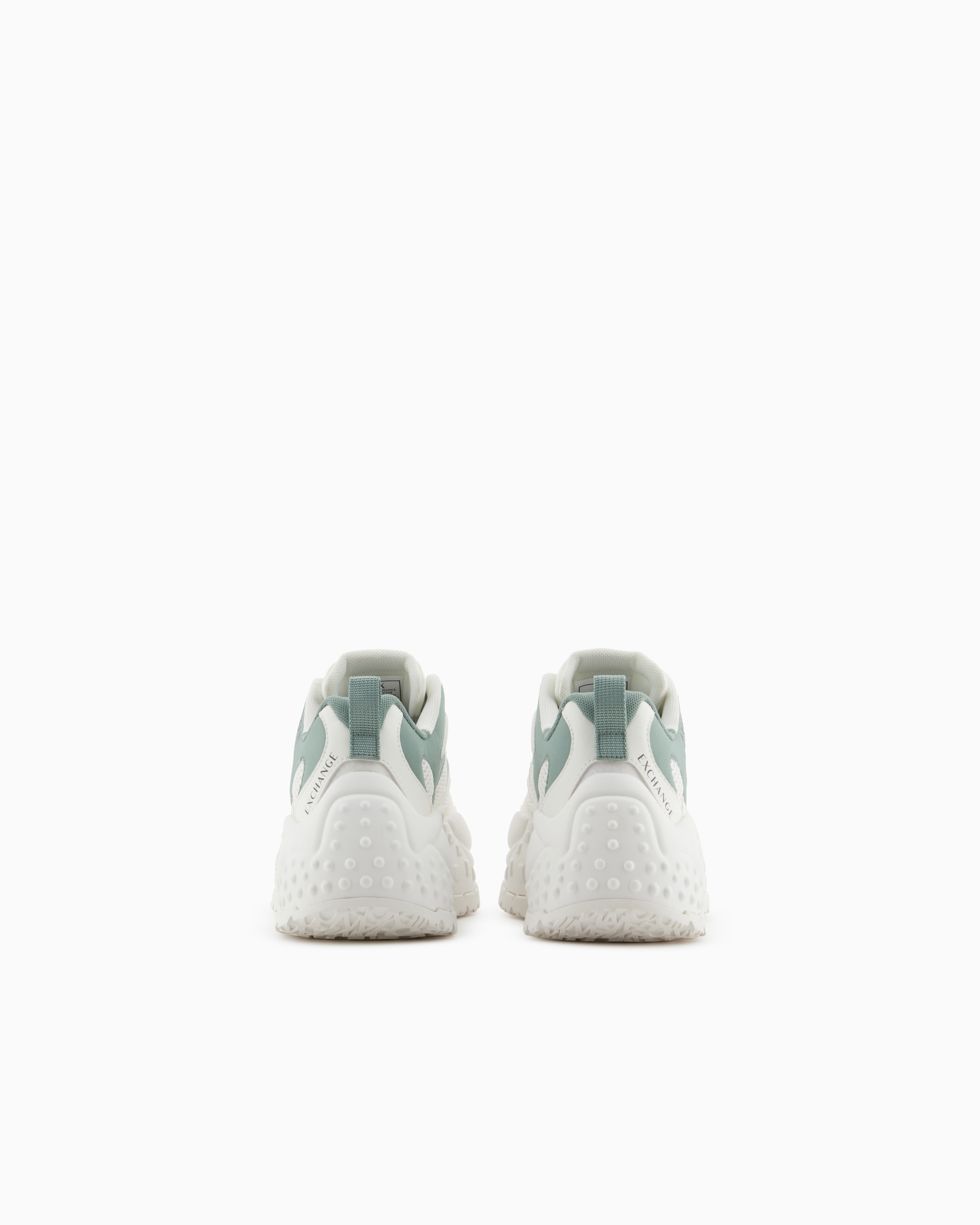 Armani Exchange Mesh Sneakers With Custom Tread In Green