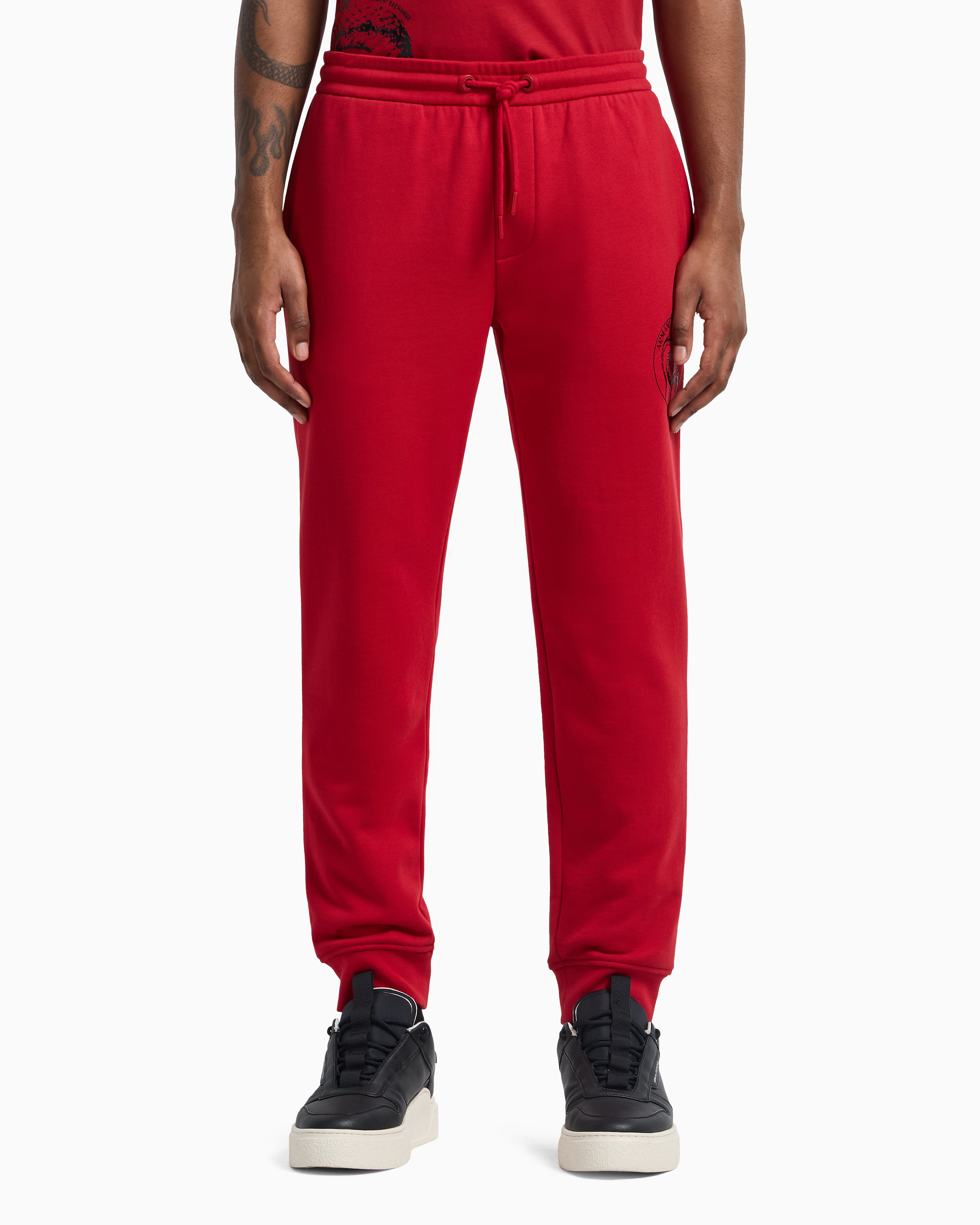 Armani Exchange Lunar New Year Fleece Jogger Trousers In Red