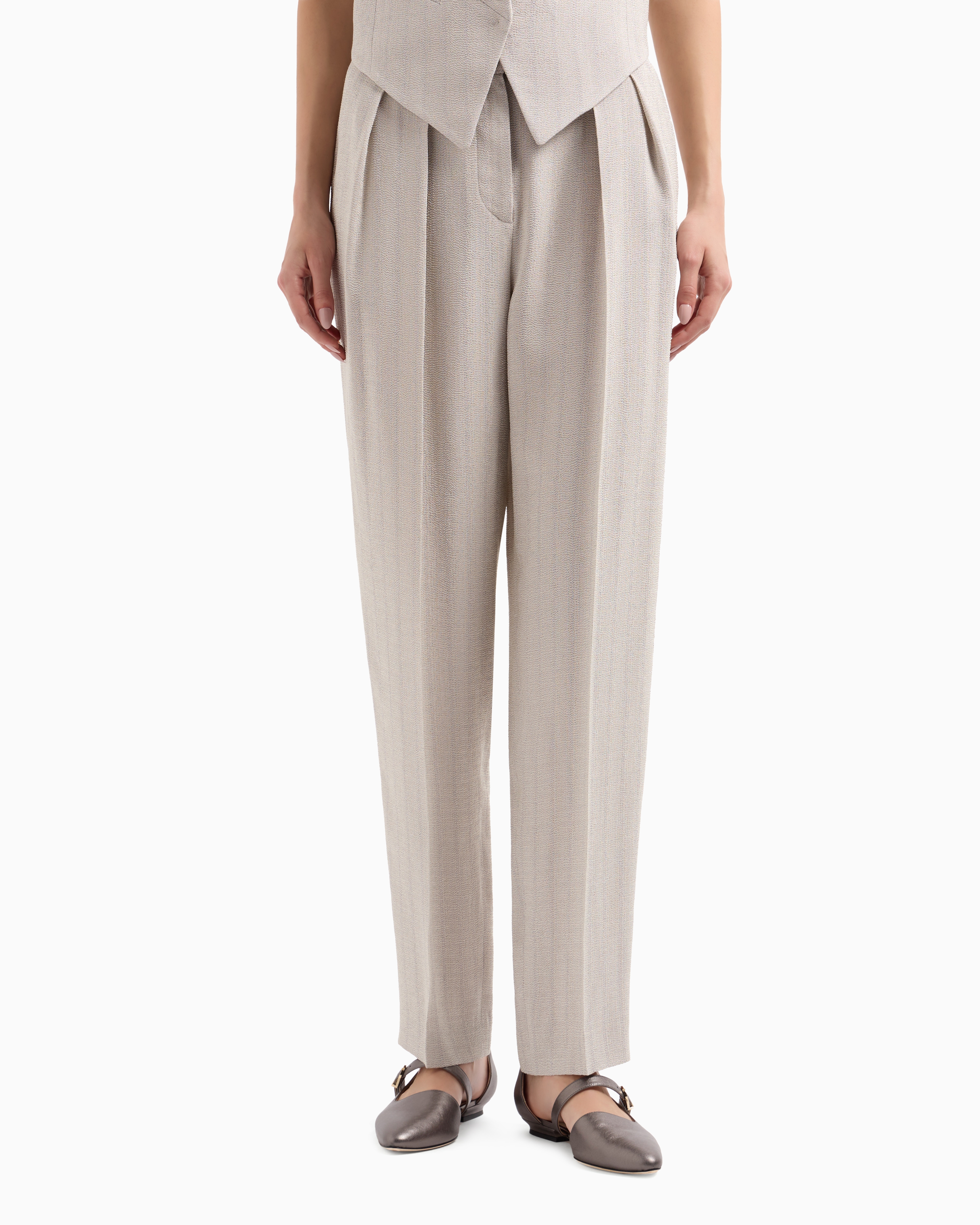 Giorgio Armani Pleat Detailing Trousers In Grey