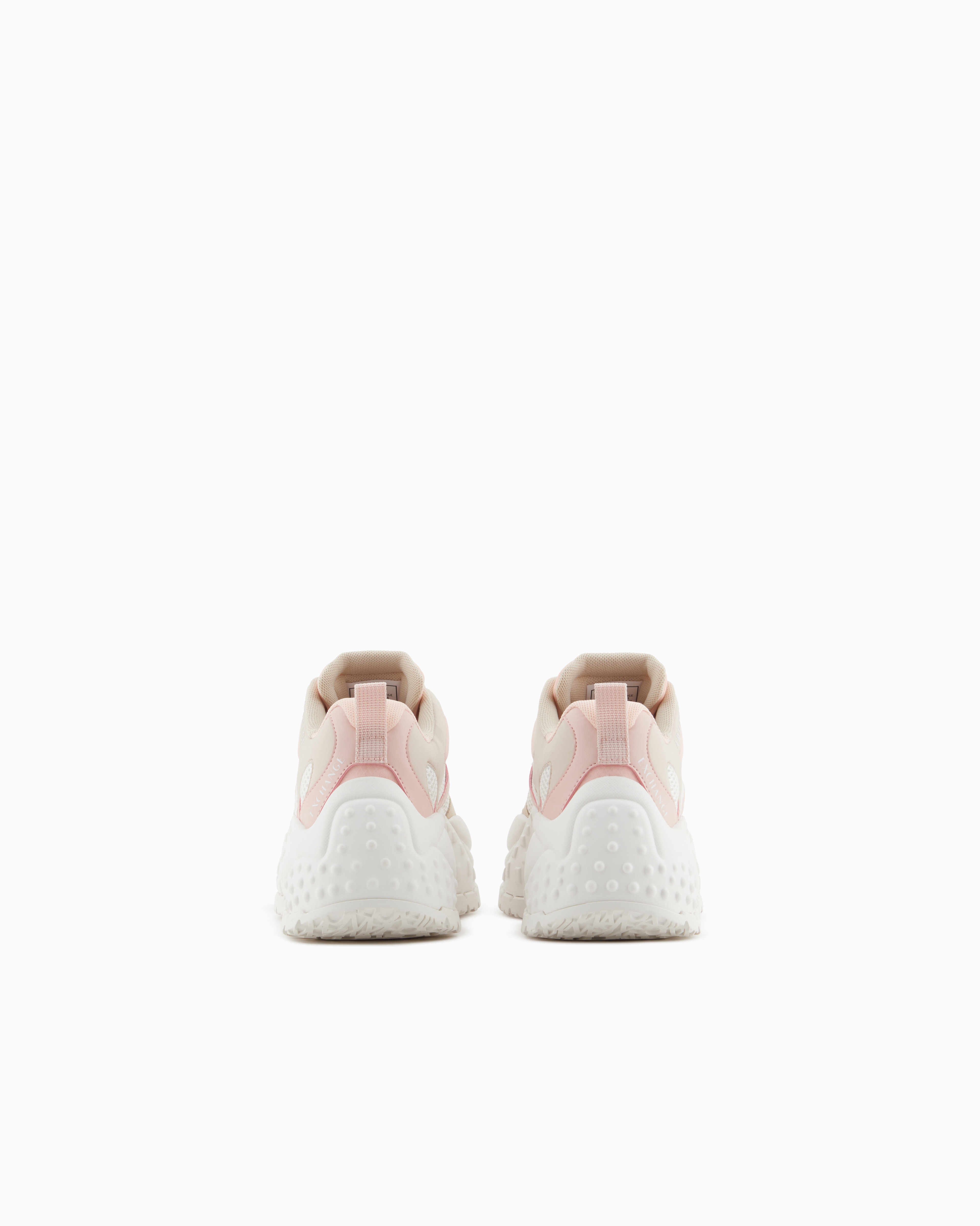 Armani Exchange Mesh Sneakers With Custom Tread In Pink