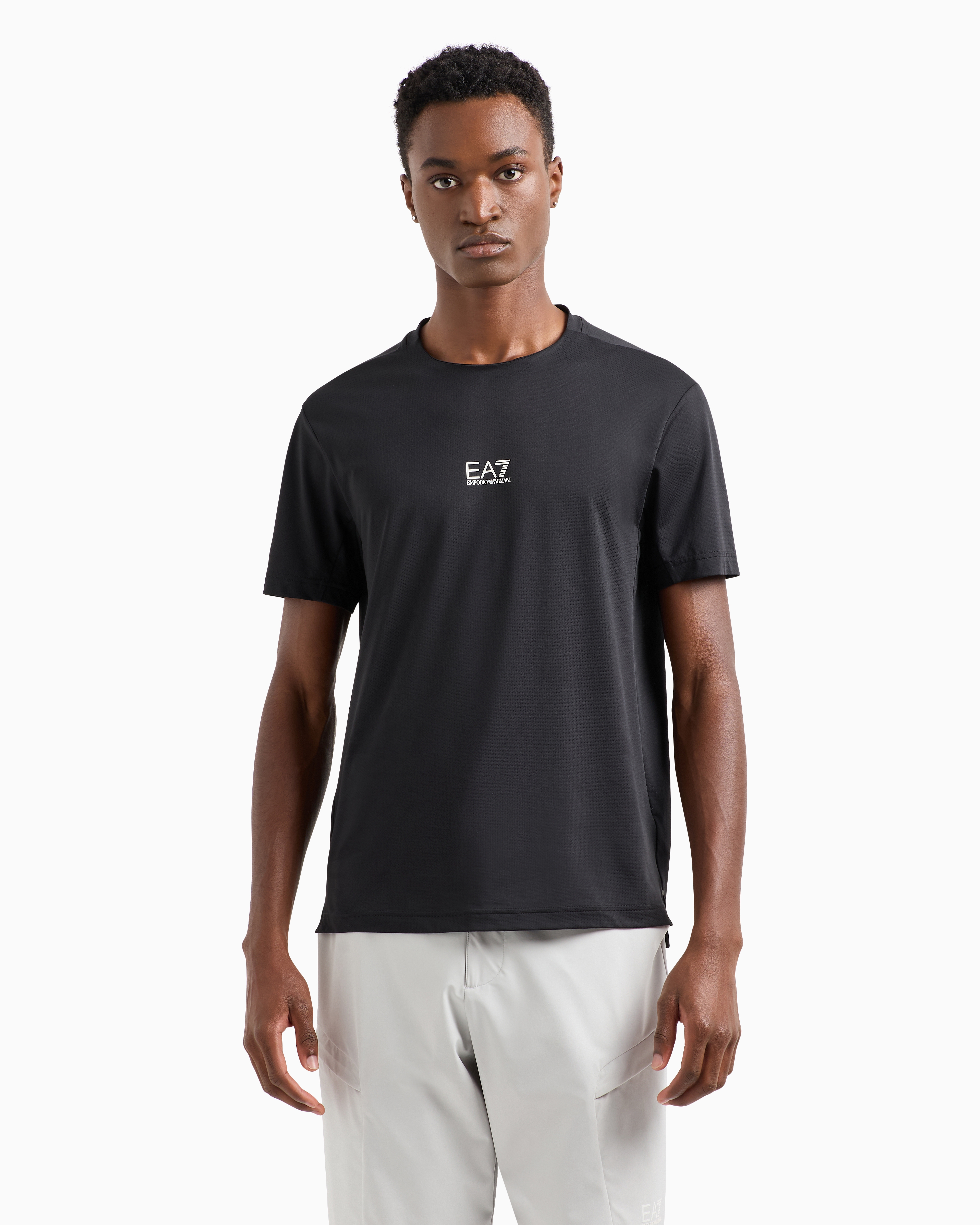 Ea7 Dynamic Athlete T-shirt In Ventus7 Technical Fabric In Black