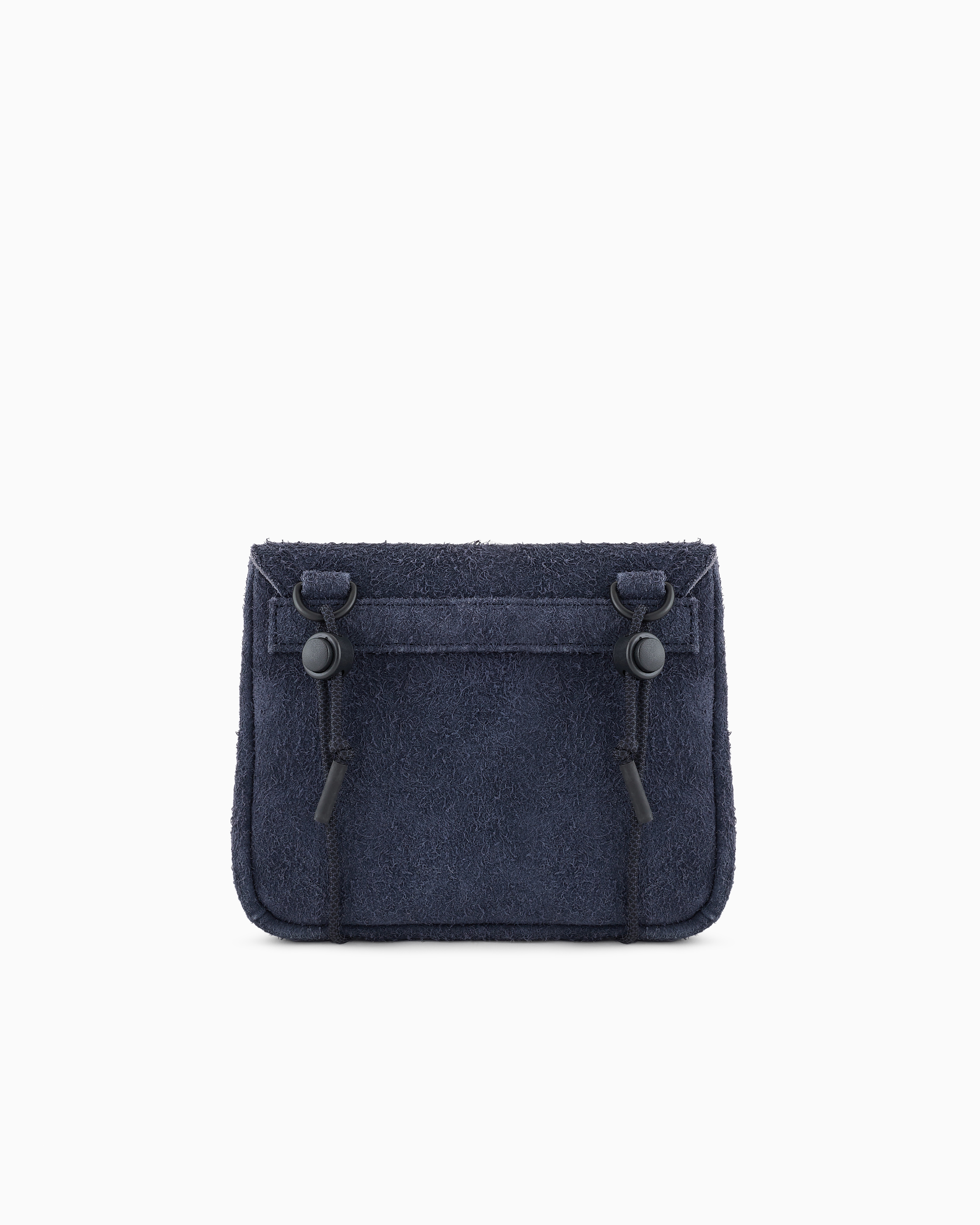 Emporio Armani Asv Suede Tech Case With Shoulder Strap From The Peace Capsule Collection In Navy Blue