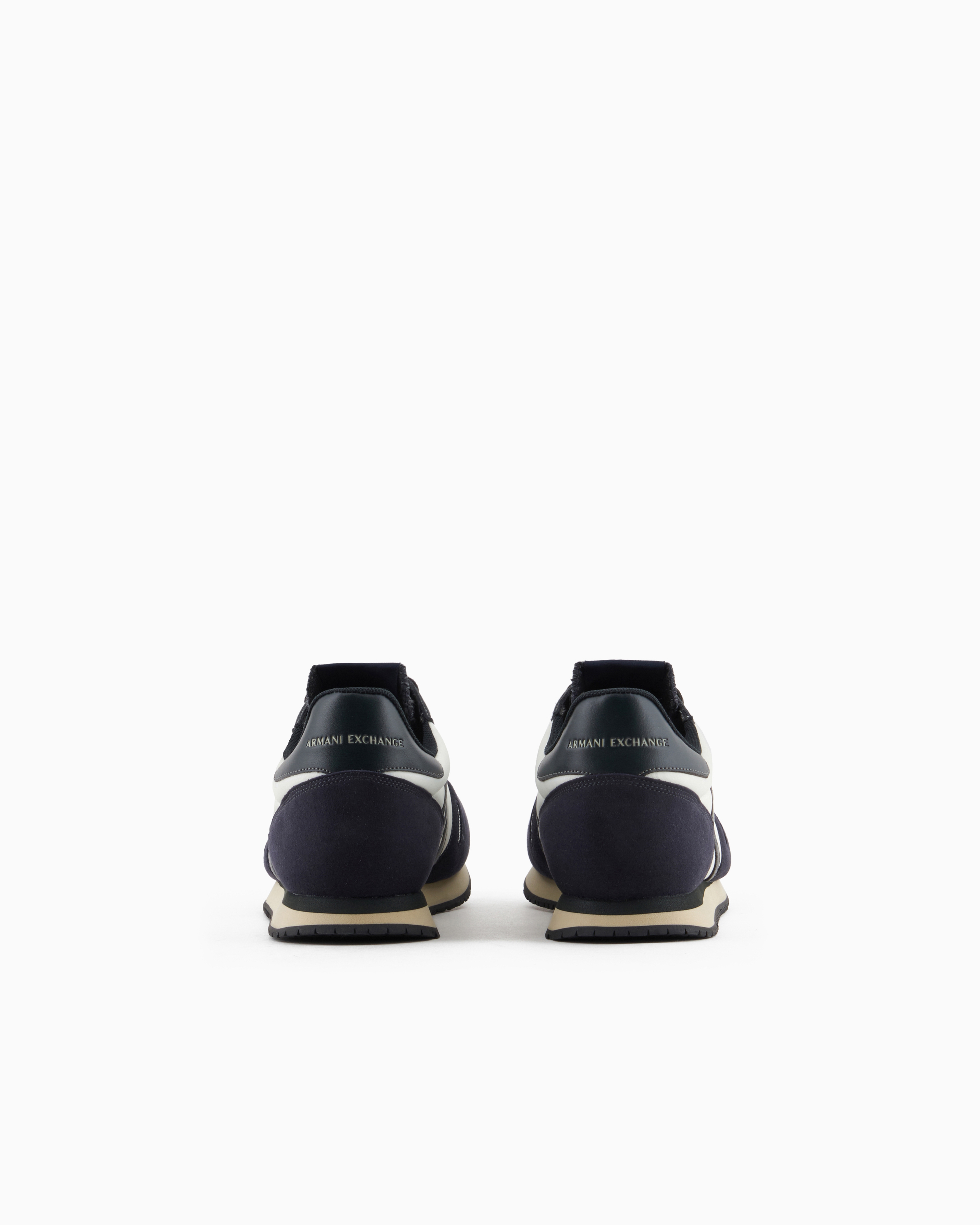 Armani Exchange Sneakers In Eco-suede, Mesh And Nylon In Navy_blue