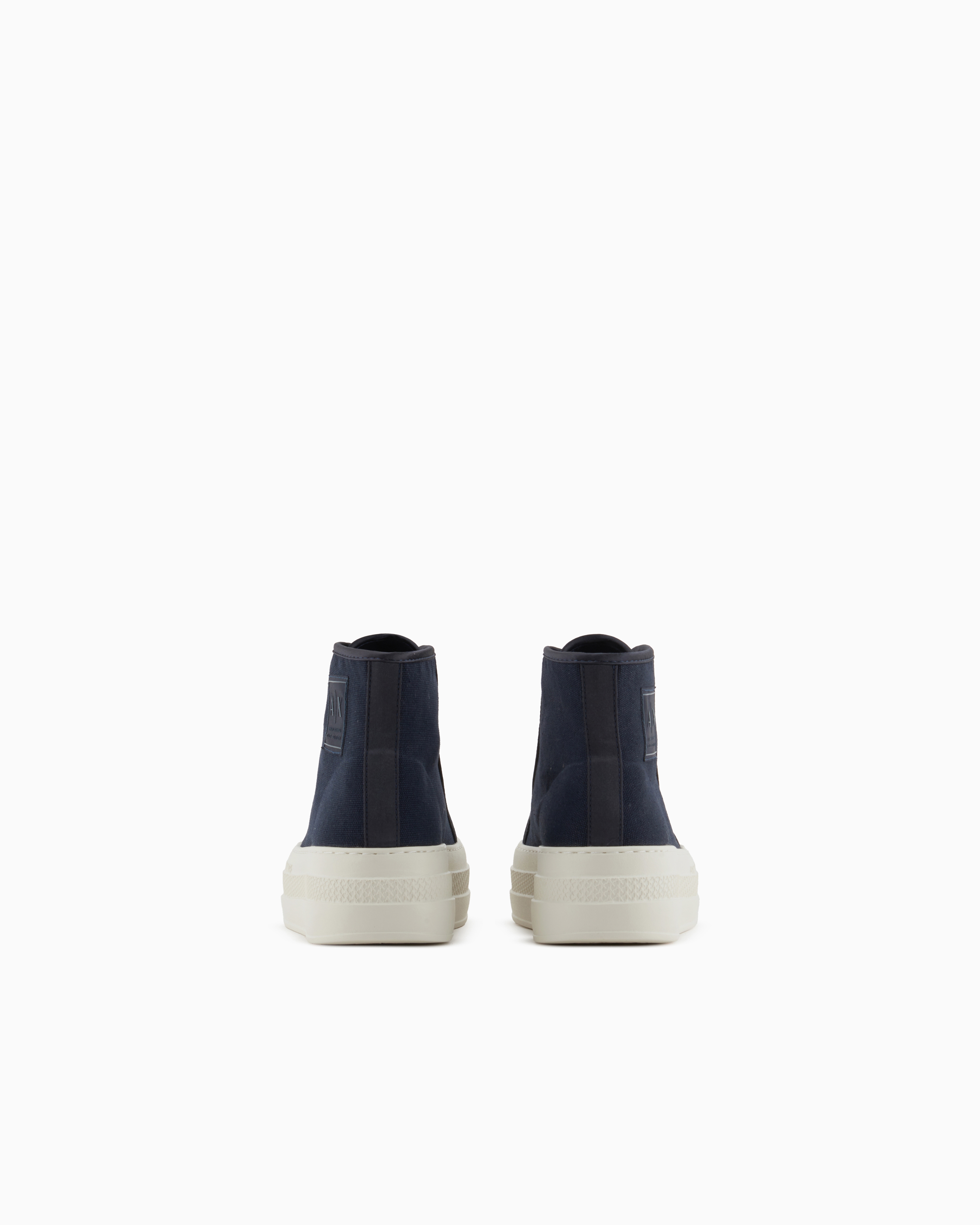 Armani Exchange Platform-sole Ankle-length Sneakers In Navy_blue