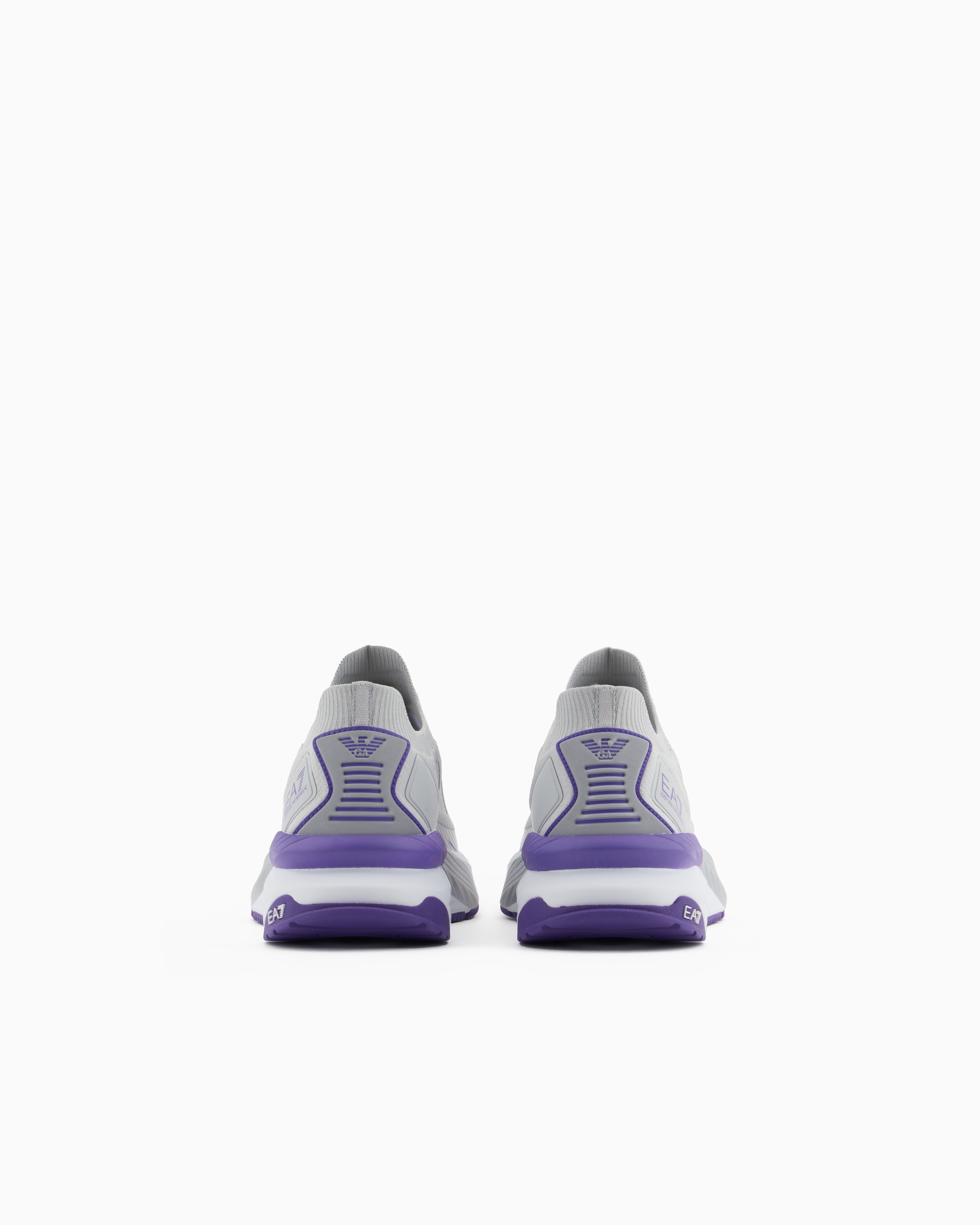 Ea7 Crusher Distance Sonic Knit Sneakers In Grey