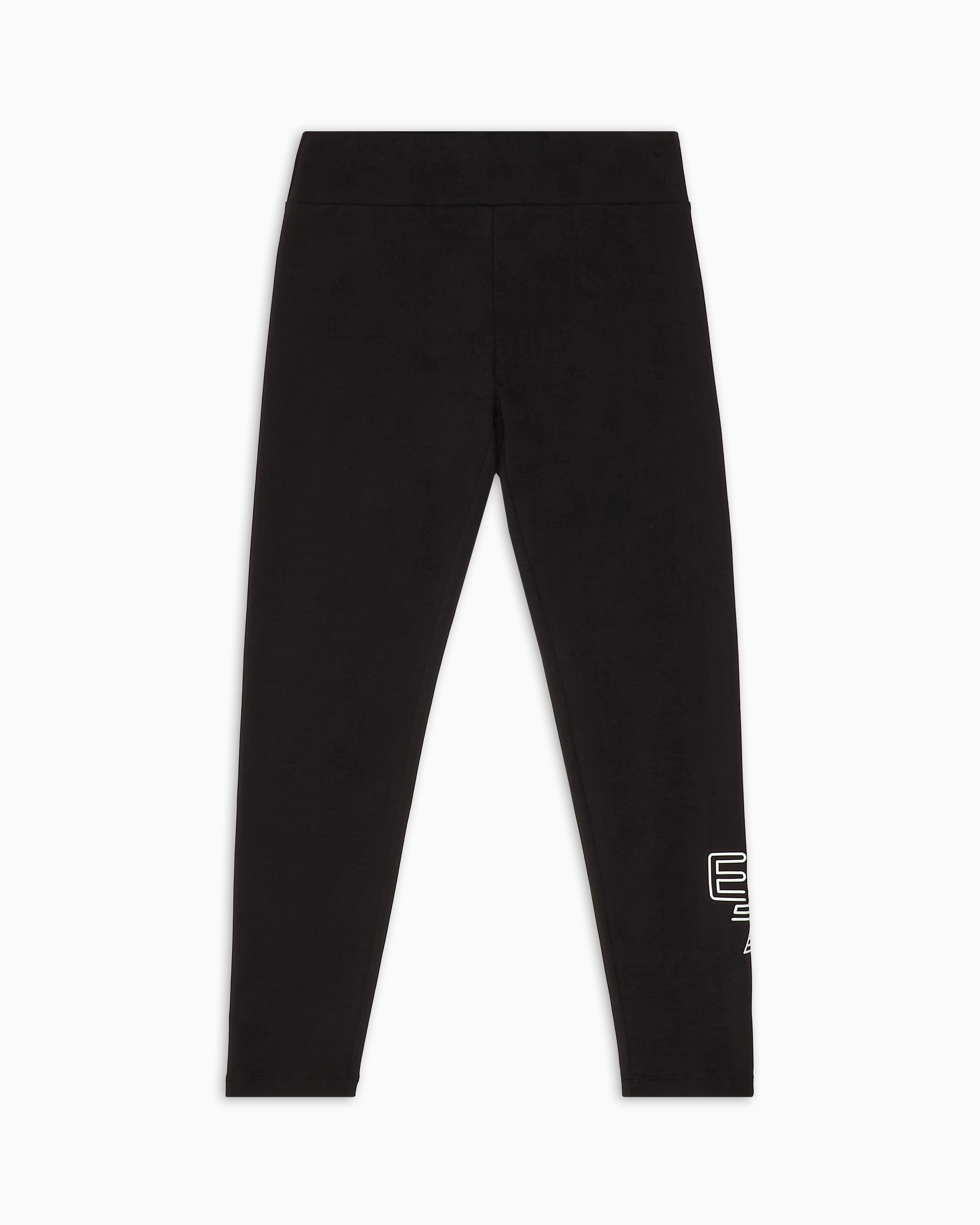 Ea7 Visibility Girl Stretch-cotton Leggings In Black