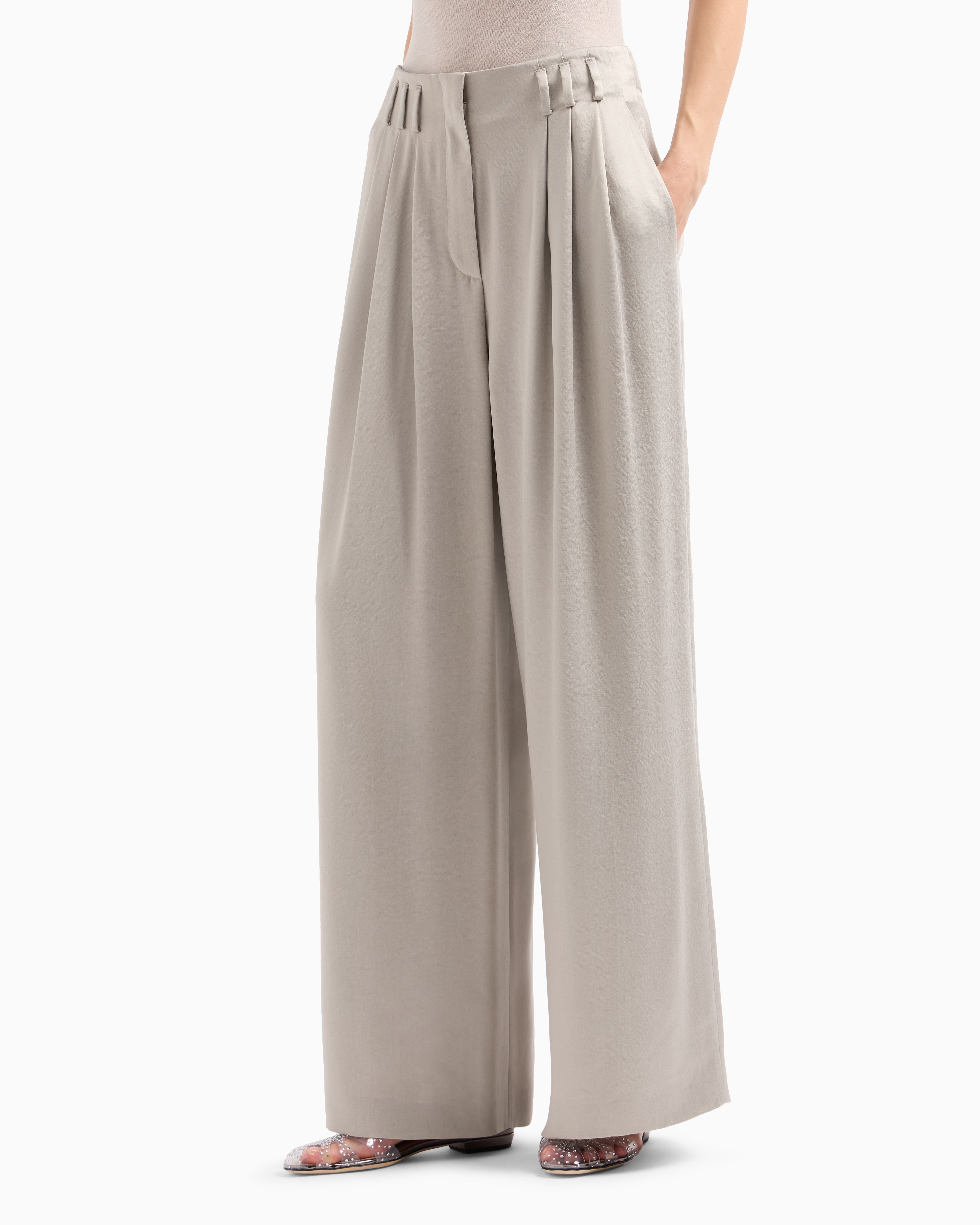 Giorgio Armani Palazzo Trousers In Grey