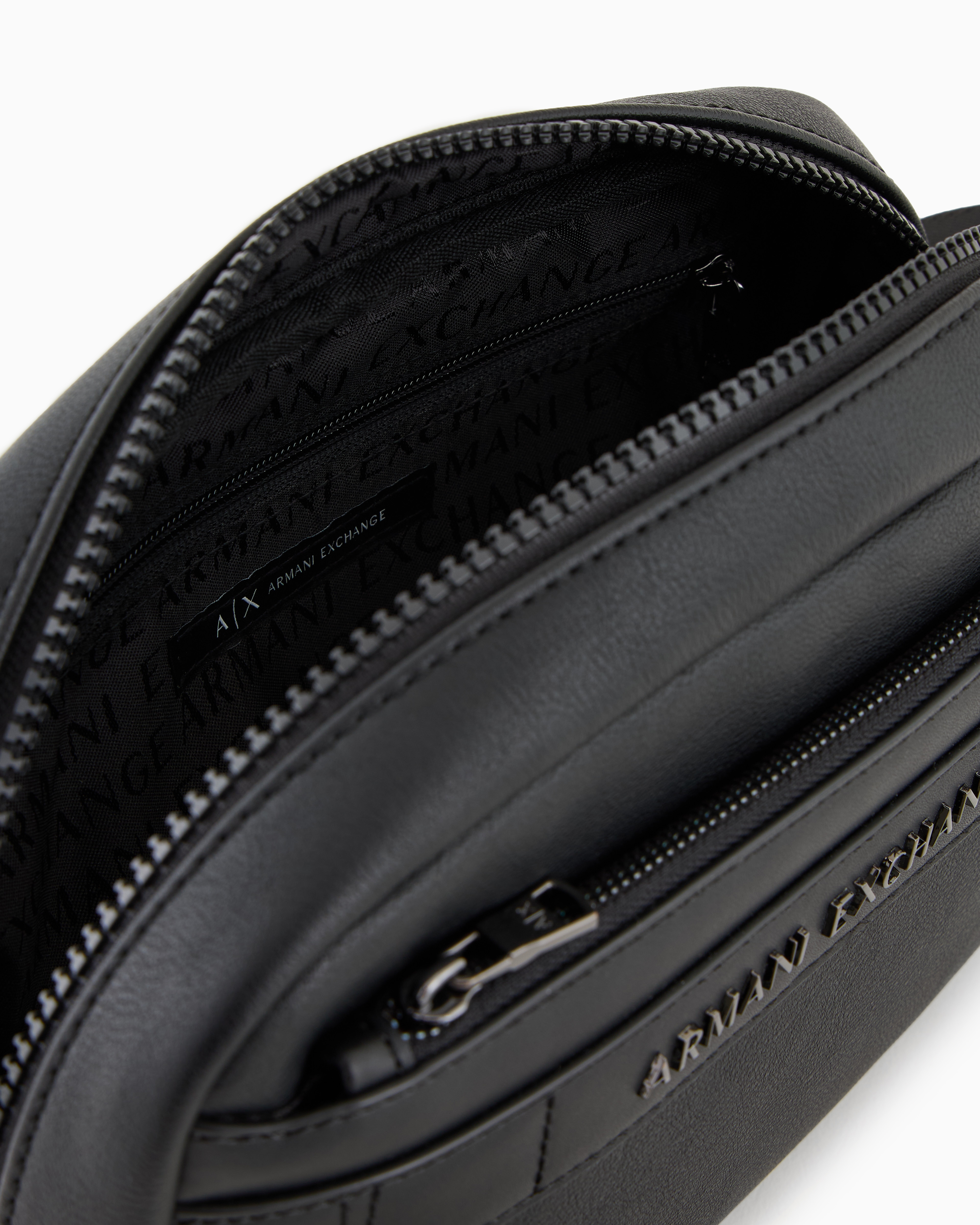 Armani Exchange - Rectangular beauty case with hook, Man, Black, Size: TU